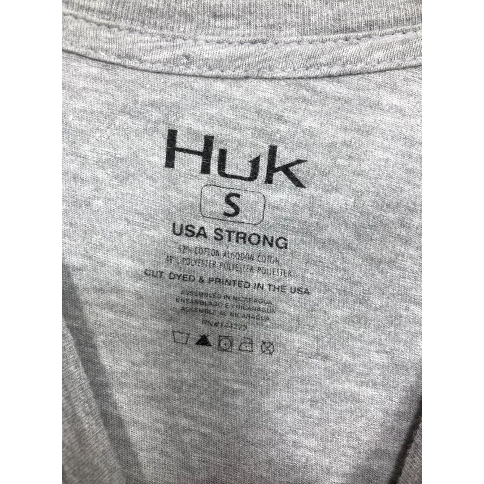 Vintage Huk Shirt Mens Small Grey Crew Deep Sea Fishing Tackle Classic Logo Marlin Size US S / EU 44-46 / 1 - 3 Thumbnail