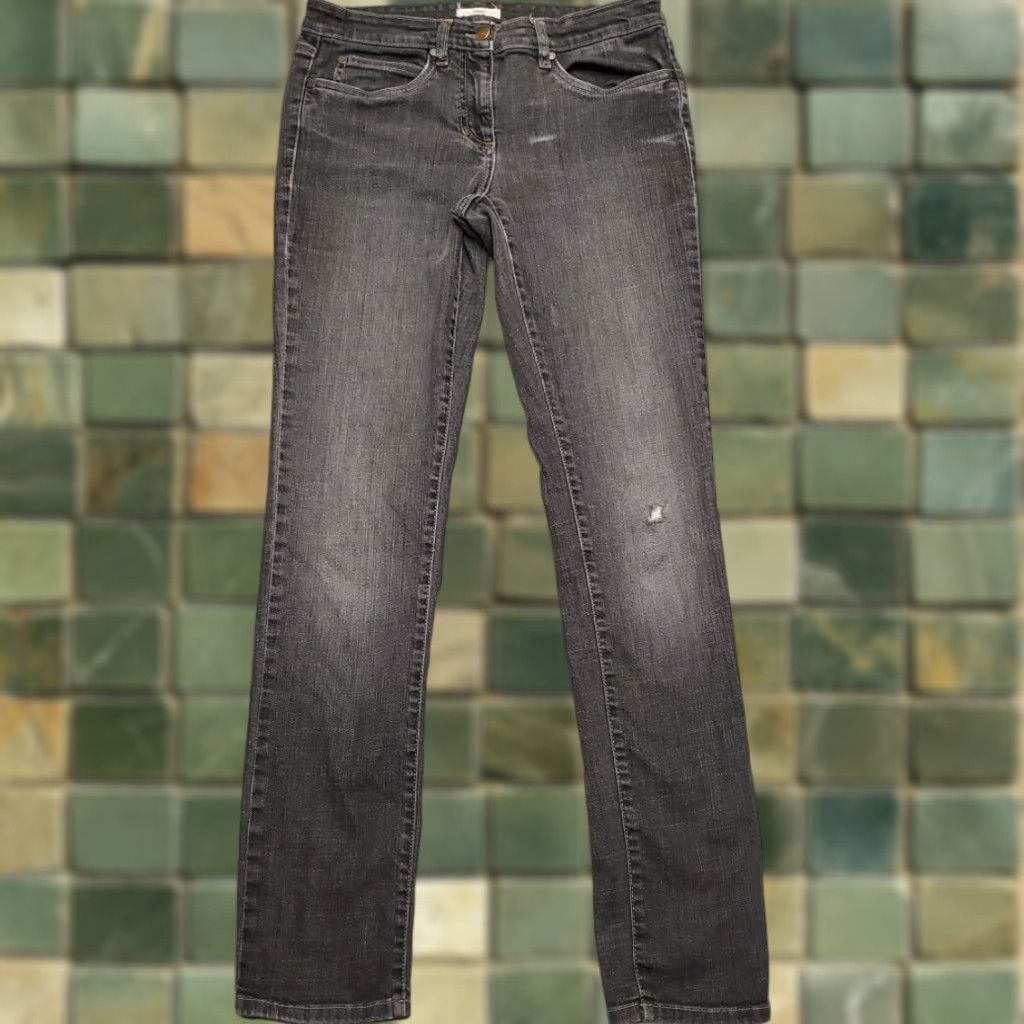 Eileen Fisher Eileen Fisher Jeans Women 6 Faded Black Stretch Denim Straight Casual Comfort Size 28" / US 6 / IT 42 - 1 Thumbnail