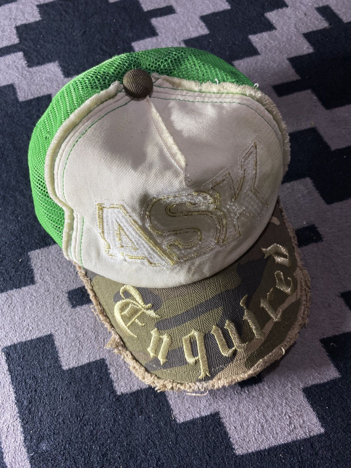 Hysteric Glamour × Japanese Brand Vintage ask enquired camo distressed trucker hats Size ONE SIZE - 3 Thumbnail