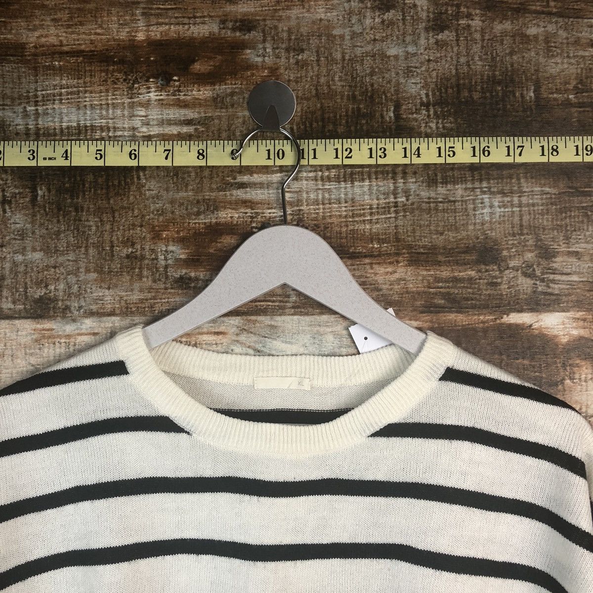 GU × OVER THE STRiPES GU Stripe White Knitwear #A1333 Size XL / US 12-14 / IT 48-50 - 4 Thumbnail