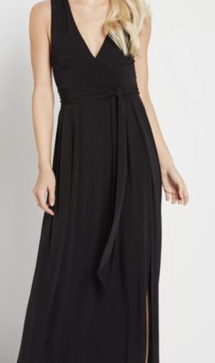 knee length dresses for ladies Braelyn Black Strapless Maxi Dress main image 0