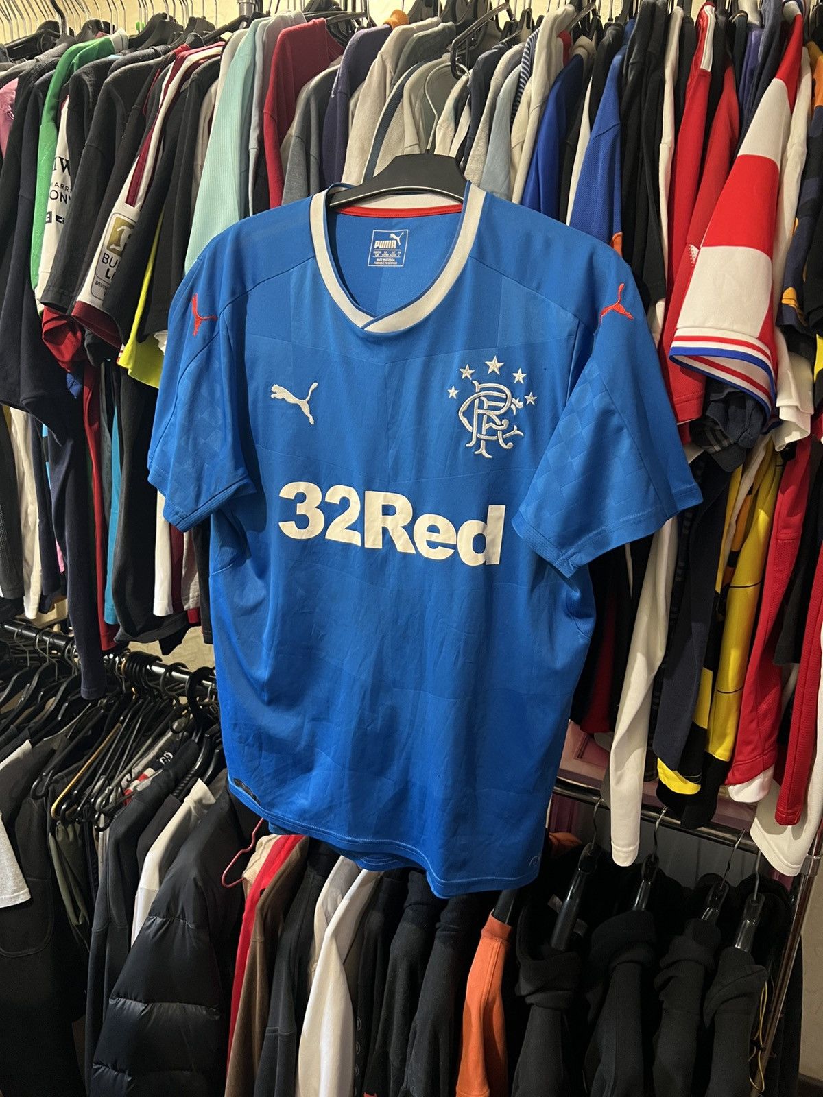 Puma × Vintage 2016/2018 PUMA GLASGOW RANGERS HOME FOOTBALL SHIRT SIZE L Size US L / EU 52-54 / 3 - 1 Thumbnail