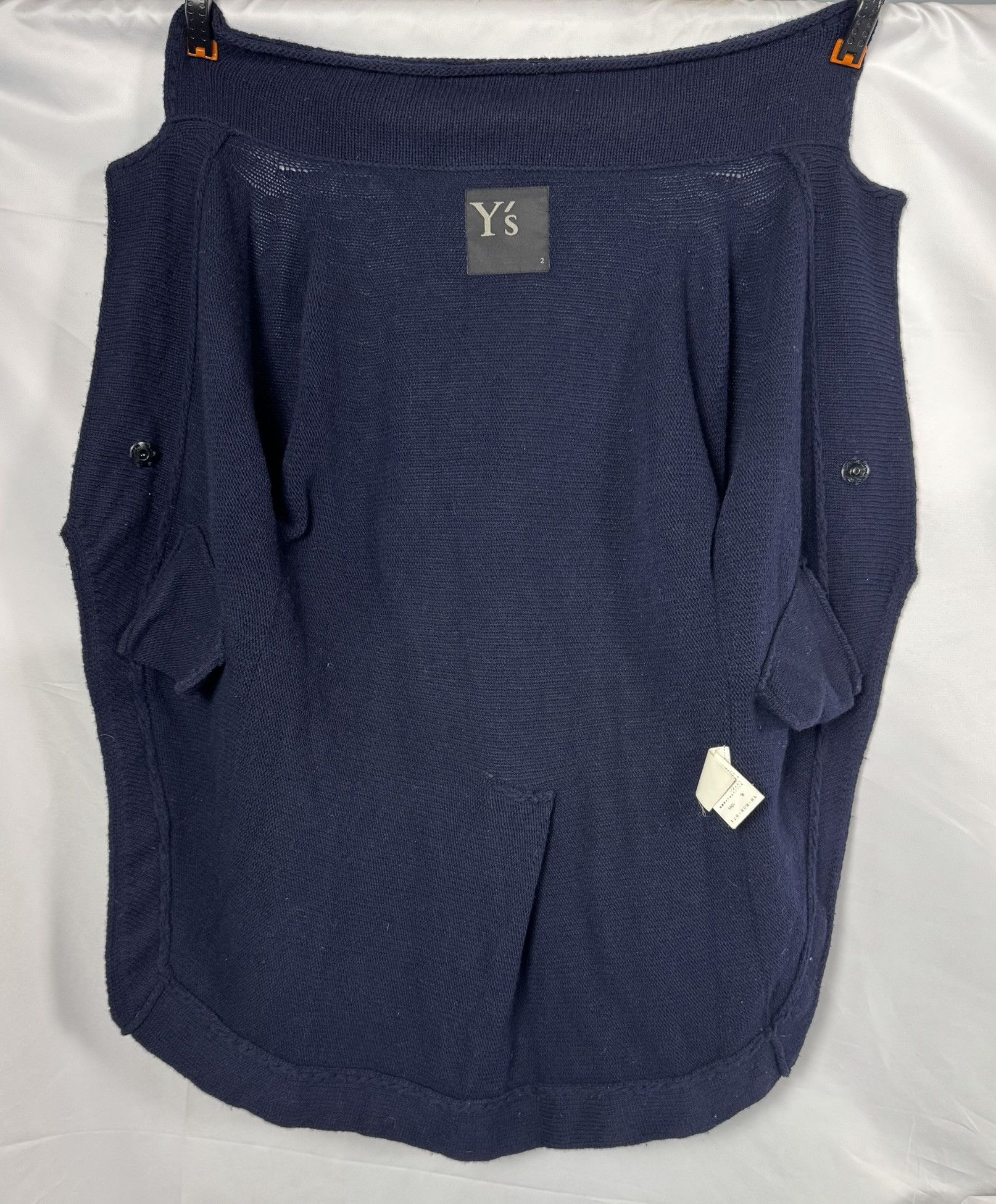 Y's Y's Yohji Yamamoto Navy Wool Knit Cutaway Jacket, Size 2 Size XS / US 0-2 / IT 36-38 - 3 Thumbnail