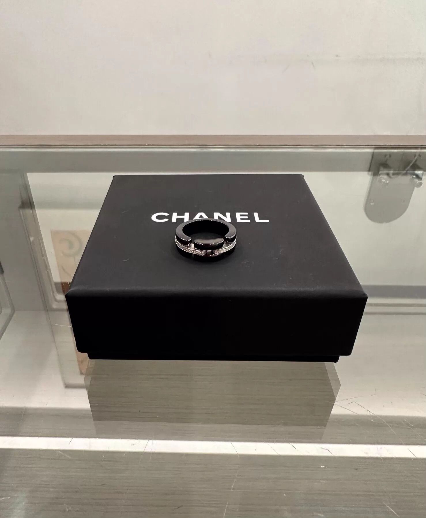 Chanel Chanel Ultra Black Ceramic Diamond-Set Ring Size 50 New Size ONE SIZE - 1 Thumbnail
