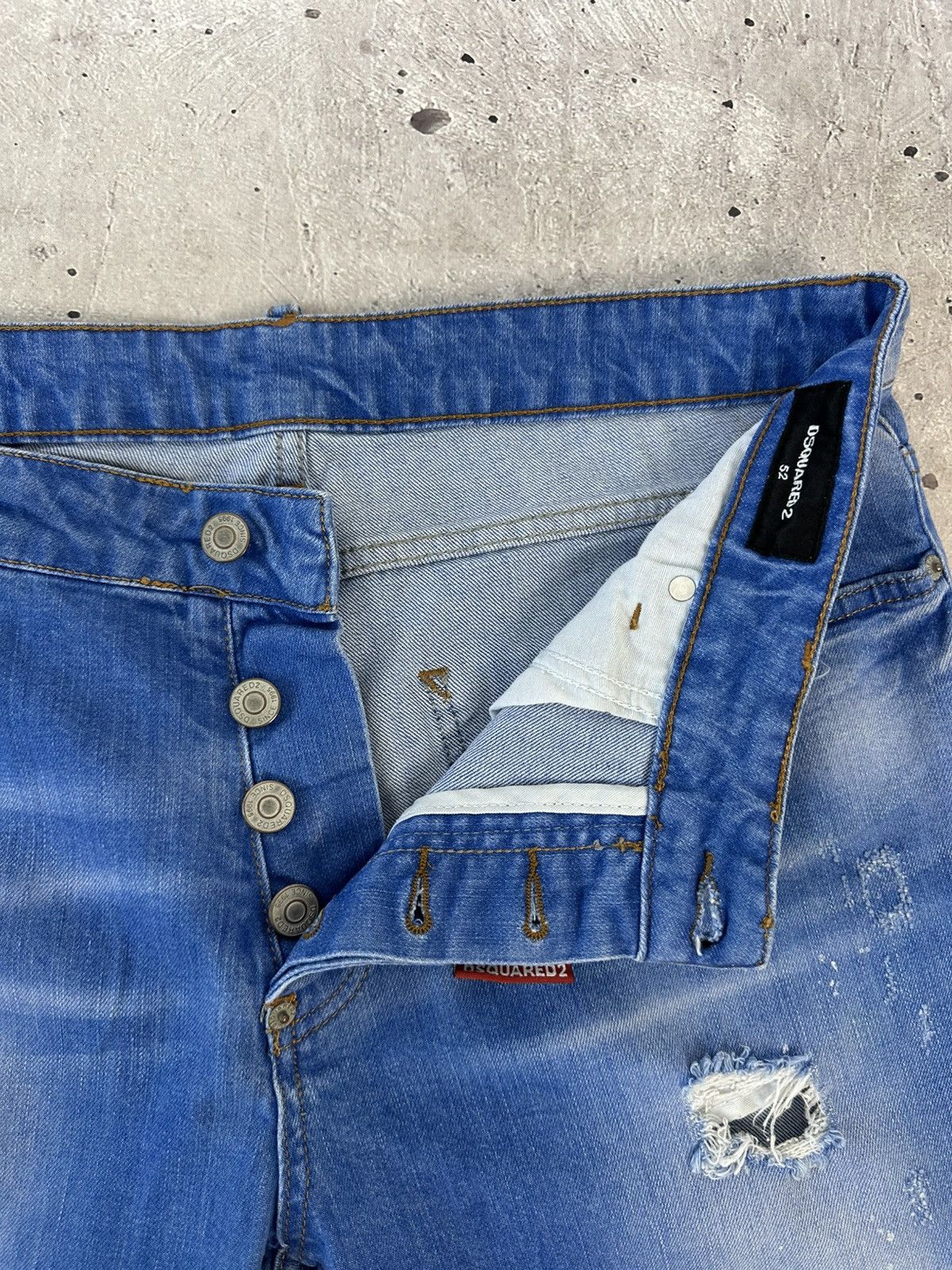 Dsquared2 Dsquared2 Blue Cotton Distressed Logo Men’s Jeans Size US 36 / EU 52 - 9 Thumbnail