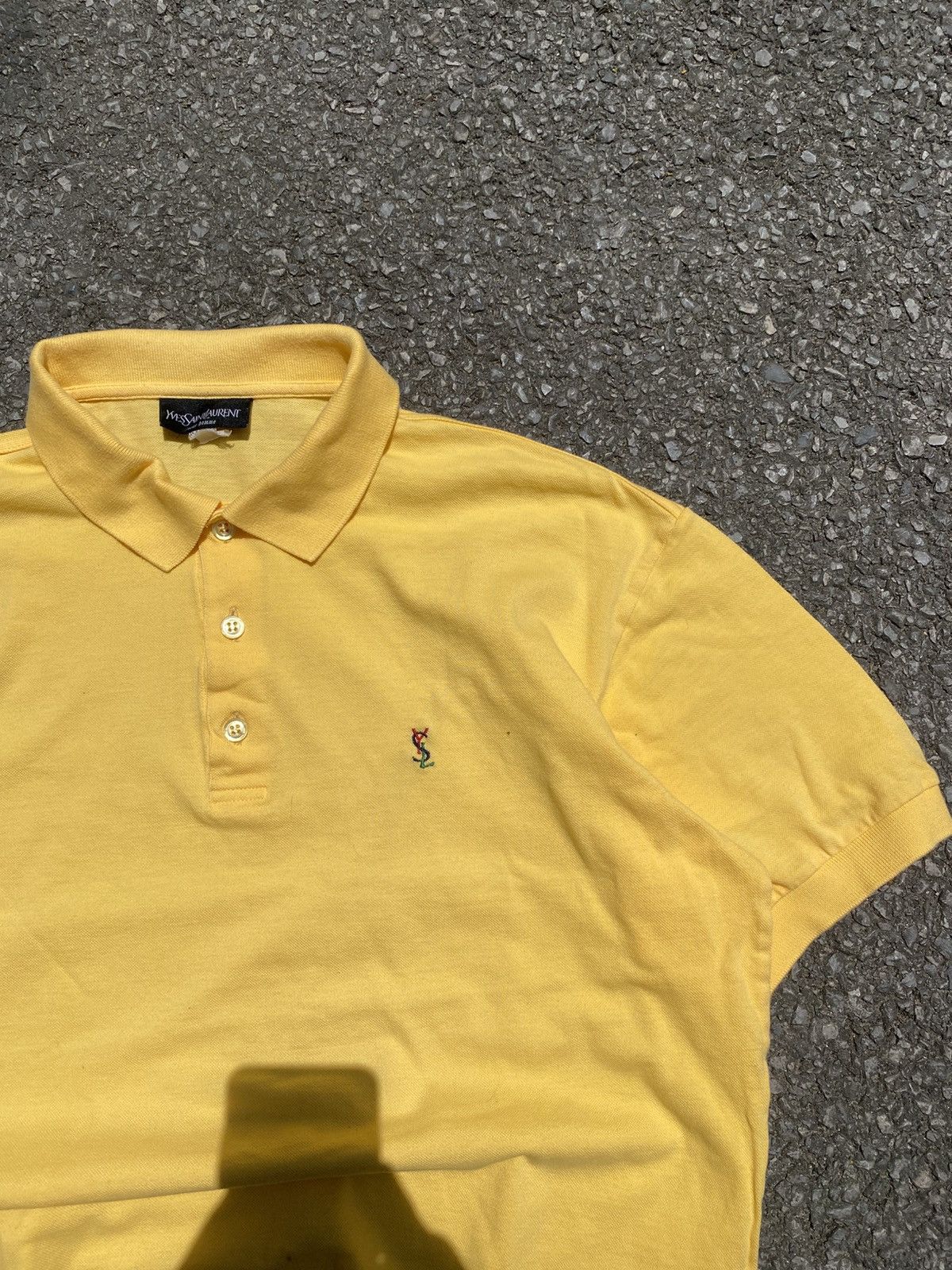 Yves Saint Laurent Vintage Yves Saint Laurent Polo Shirt - Yellow Size US L / EU 52-54 / 3 - 1 Thumbnail