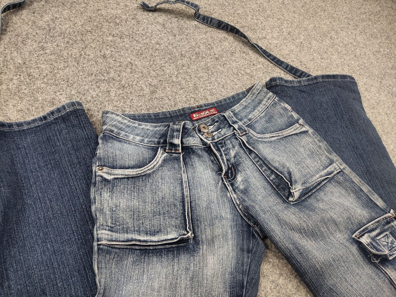 If Six Was Nine Vintage eclix le Grand Bleu Y2K Cargo Flared Stopped Jeans Size US 30 / EU 46 - 12 Thumbnail