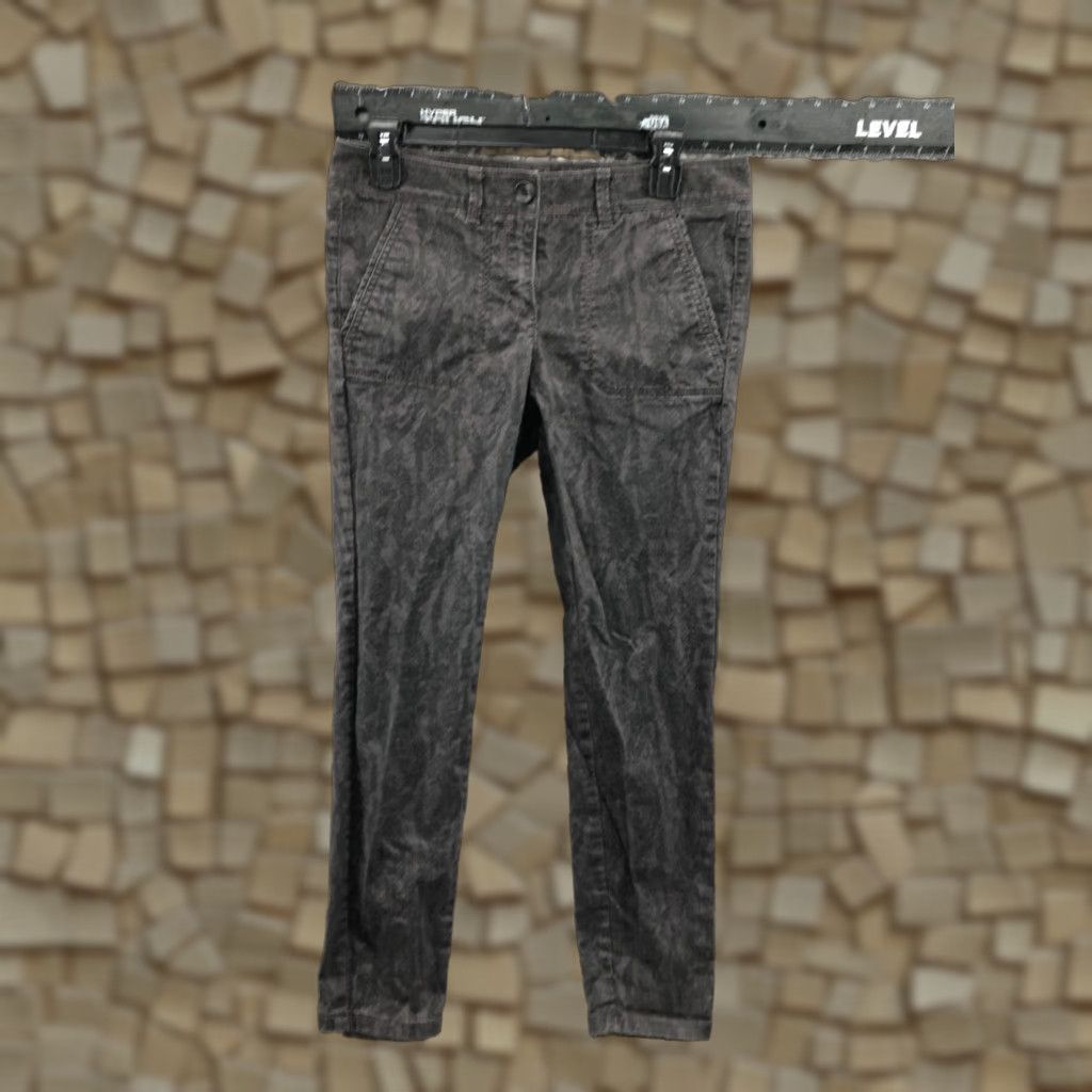 Ann Taylor Loft Petite Ankle Pants Size 4P Womens Mid Rise Animal Print Knit Polyester Pocket Skinny Front Flat Rise 8.5-10.5 in Multicolor 27 in Inseam/Navy? Size 27" / US 4 / IT 40 - 1 Thumbnail