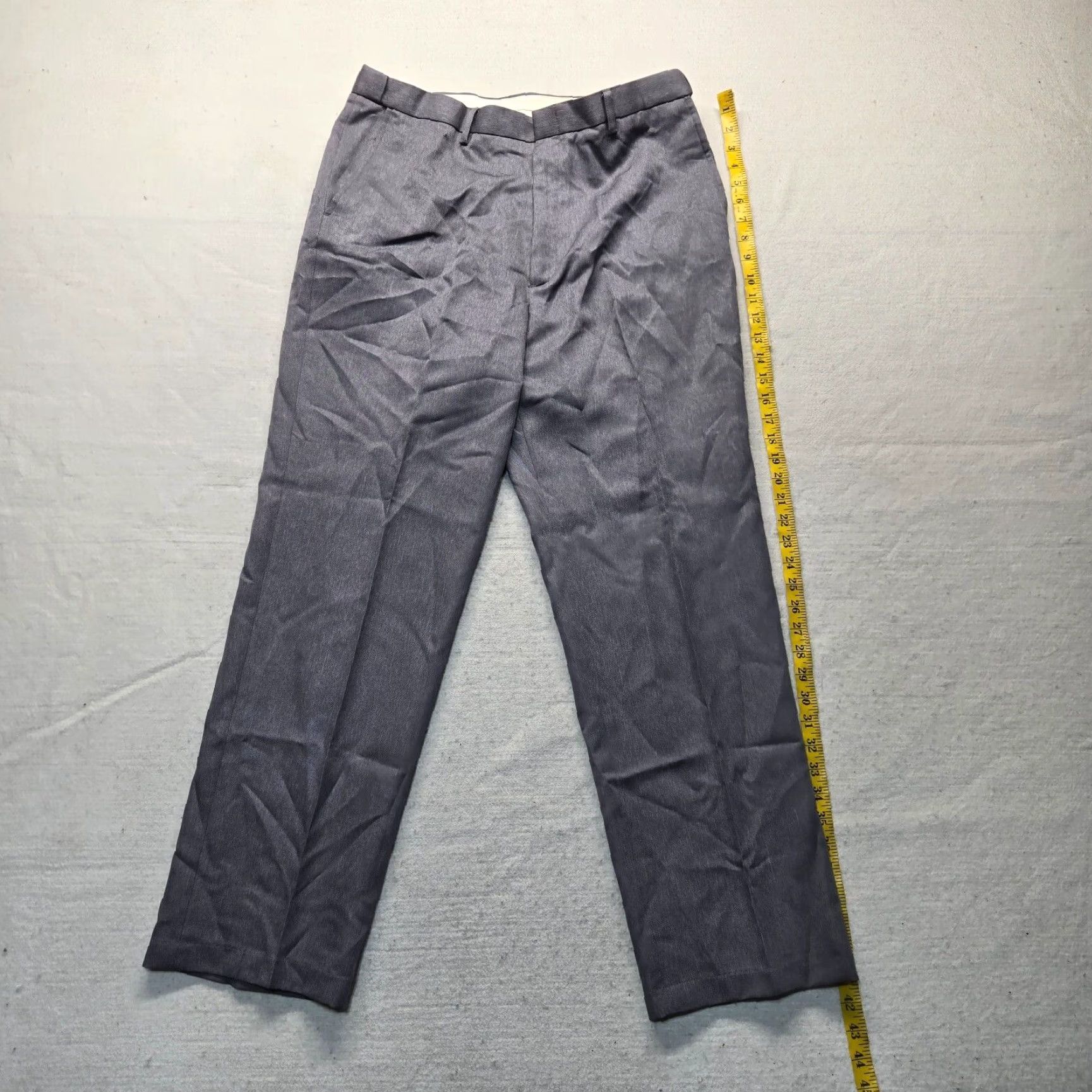 Vintage Puritan Dress Pants Gray 34 x 30 Men Adult Flat Front 100% Polyester Tapered Regular Inseam 30" Size US 34 / EU 50 - 7 Thumbnail