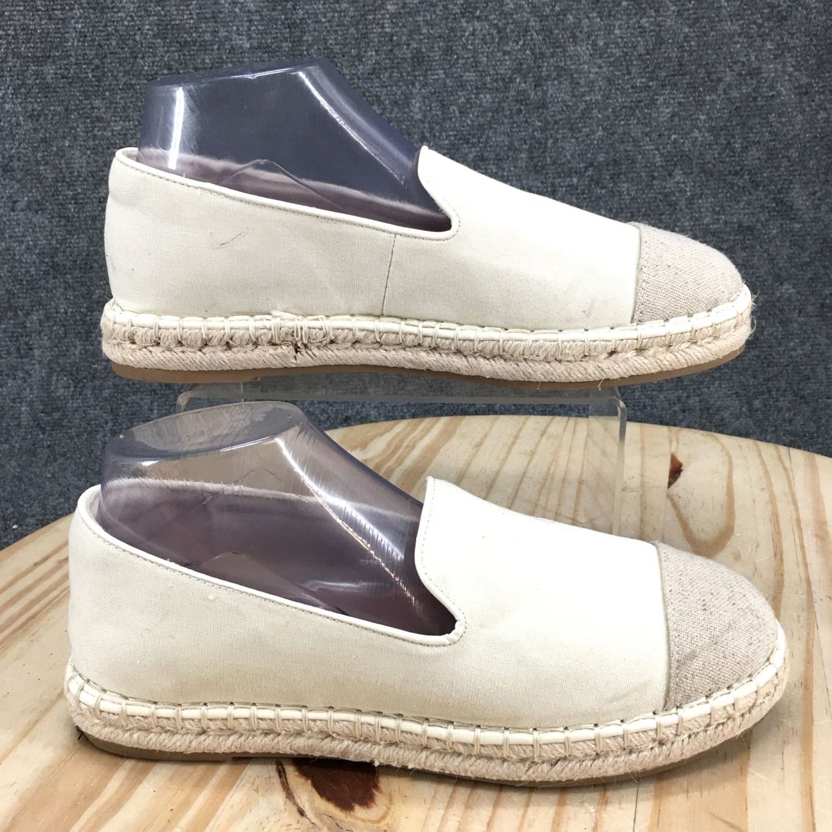 Vintage Universal Thread Skipper Espadrille Loafer Flats Beige Fabric Sandals Womens 9 Size US 7 / IT 37 - 2 Thumbnail