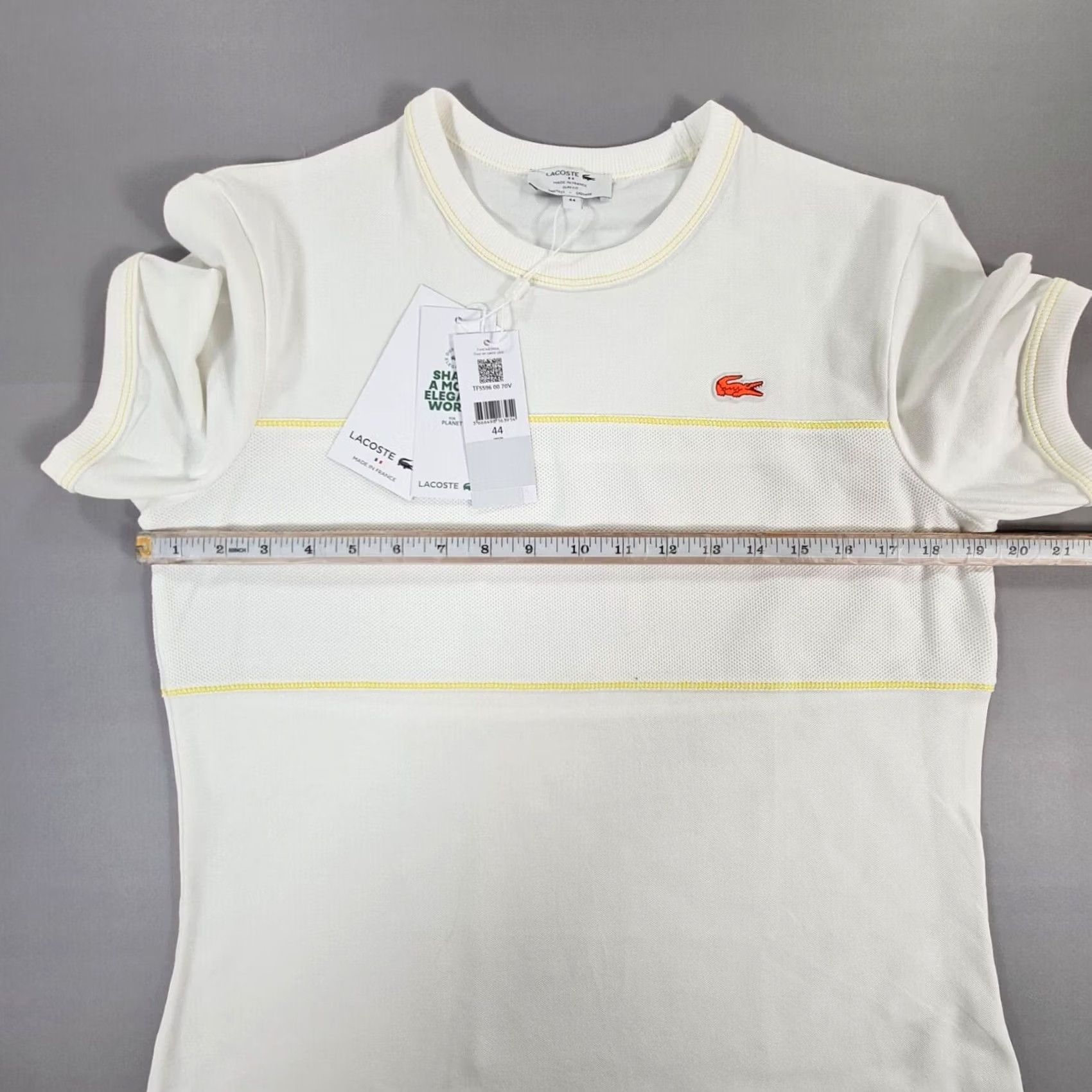 Lacoste Lacoste Womens T Shirt White 44 Slim Crew Neck Short Sleeve Organic Cotton Piqué Made In France Logo Modern Casual Womens Regular XS? Size M / US 6-8 / IT 42-44 - 6 Thumbnail