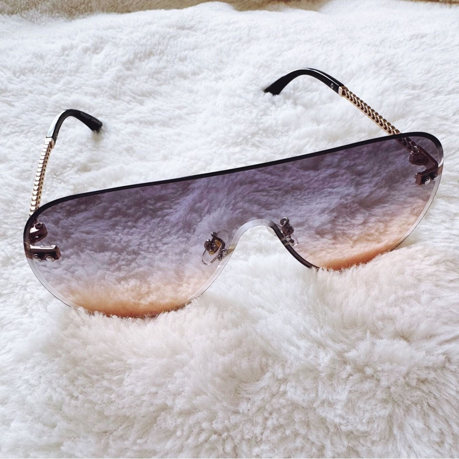 Other Jasmine Clear Purple Sleek Single-Lens Sunglasses Size ONE SIZE - 8 Thumbnail