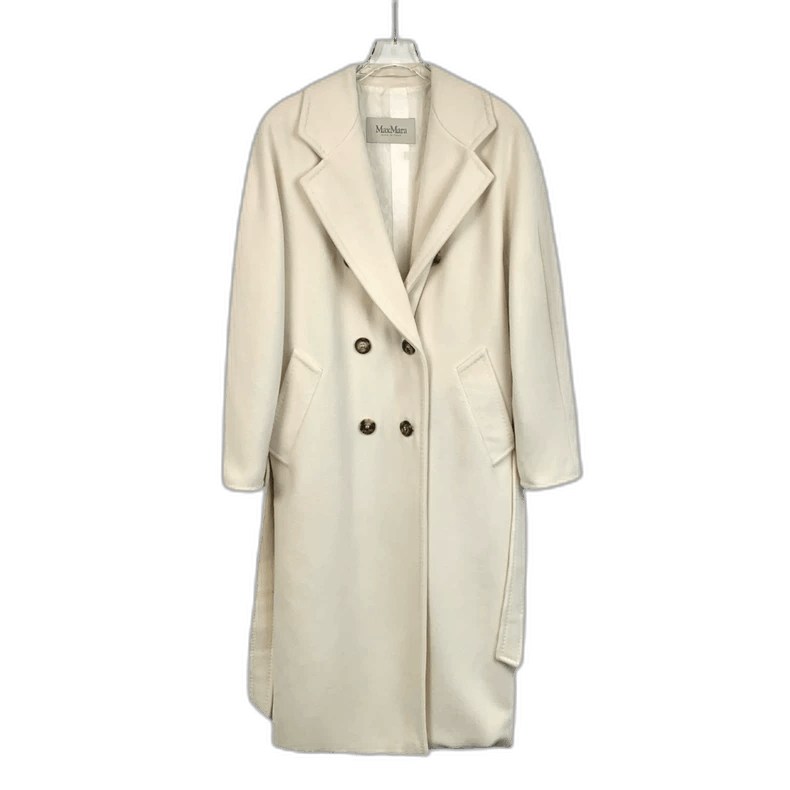 Max Mara Maxmara 101801 beige sheepwool lapel coat Size US XS / EU 42 / 0 - 1 Thumbnail