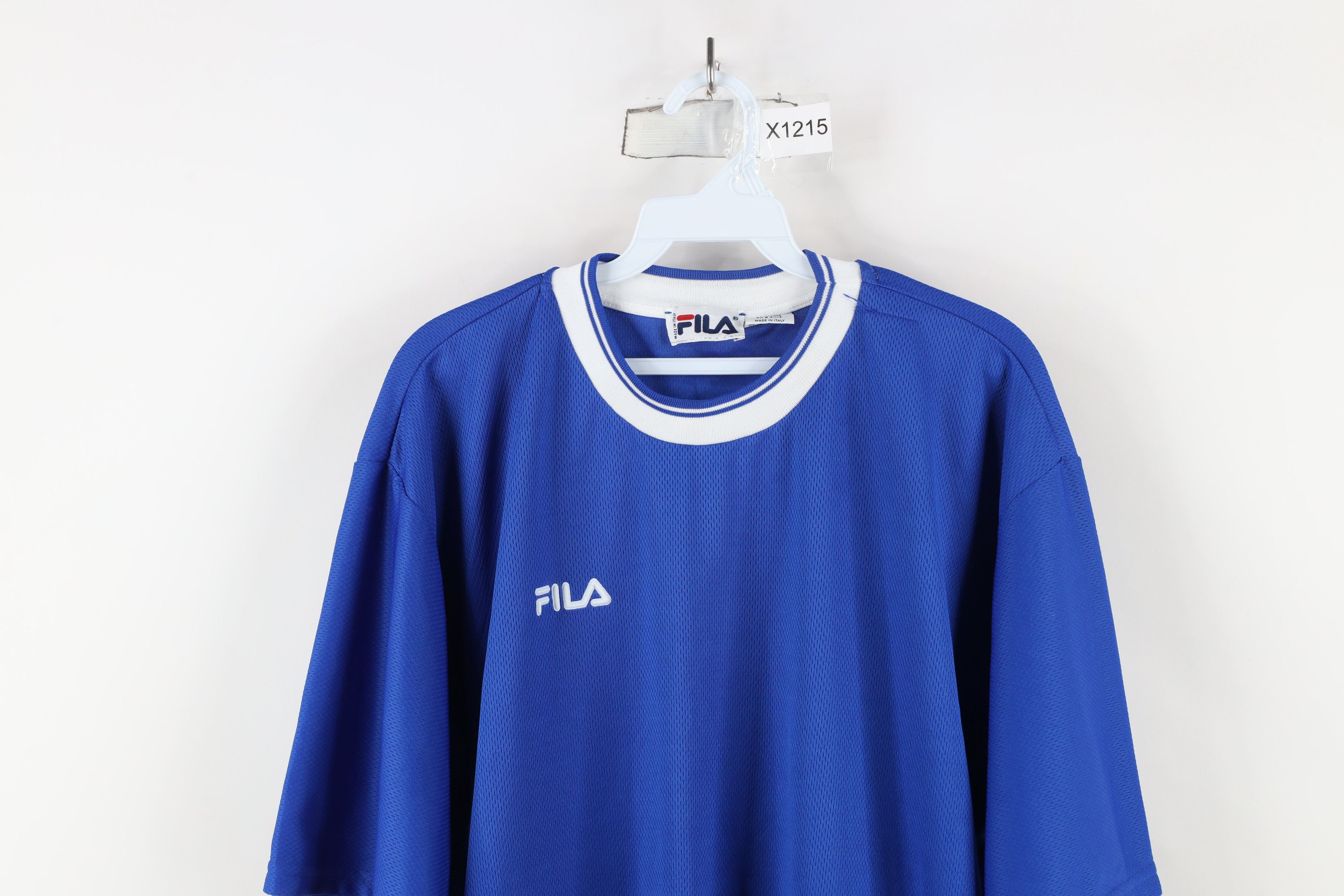 Fila × Vintage Vtg 90s Fila Short Sleeve Soccer Jersey Shirt Blue Italy Size US XL / EU 56 / 4 - 2 Thumbnail