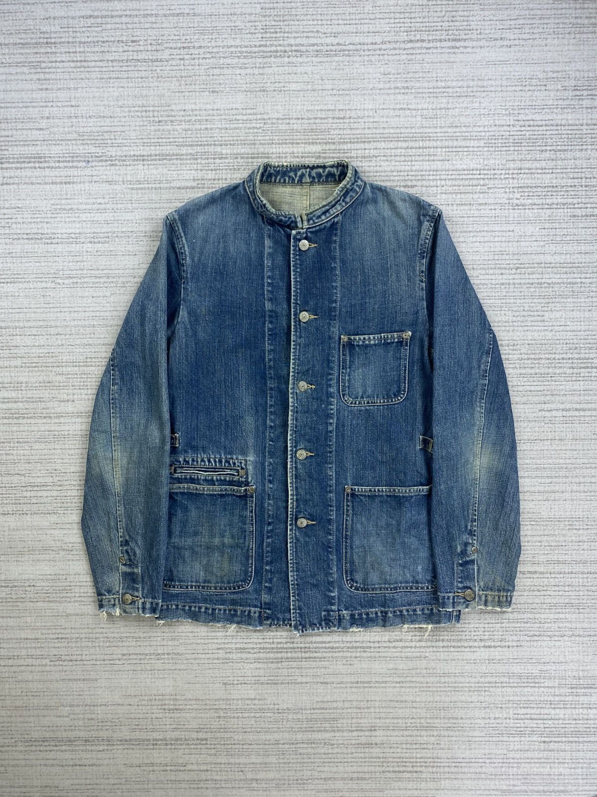 Tete Homme 🔥Vintage Tete Homme By Issey Miyake Chore Denim Jacket Size US M / EU 48-50 / 2 - 1 Thumbnail