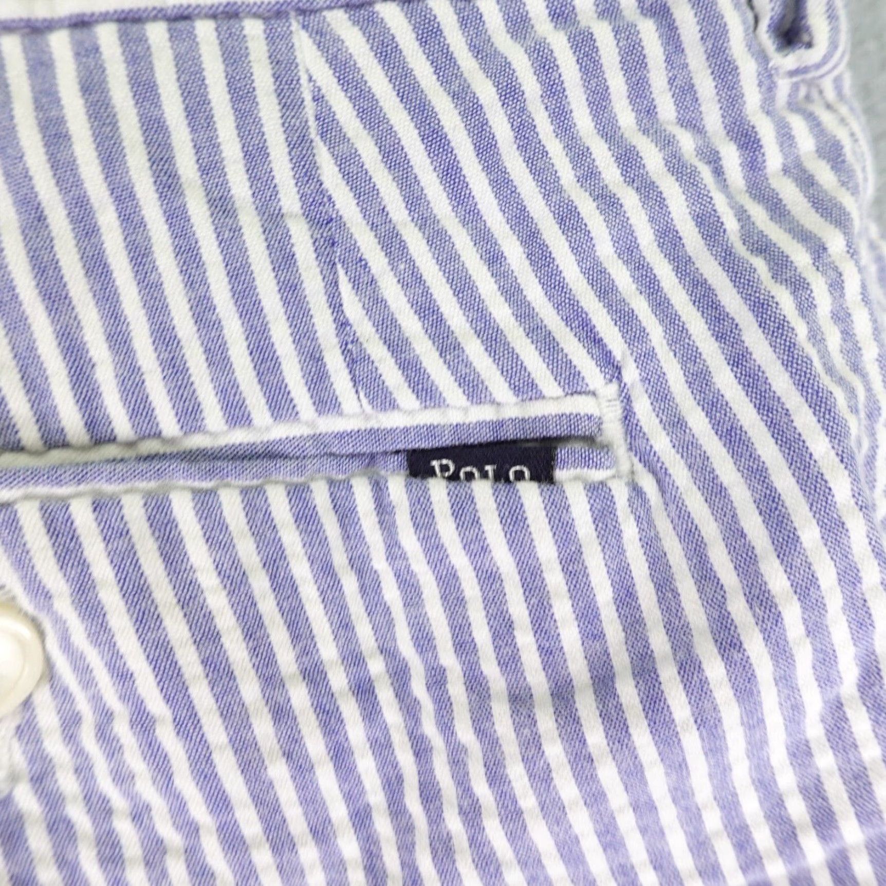 Polo Ralph Lauren Polo Ralph Lauren Short Mens 32 Blue White Seersucker Stripes Stretch Classic Size US XS / EU 42 / 0 - 6 Thumbnail