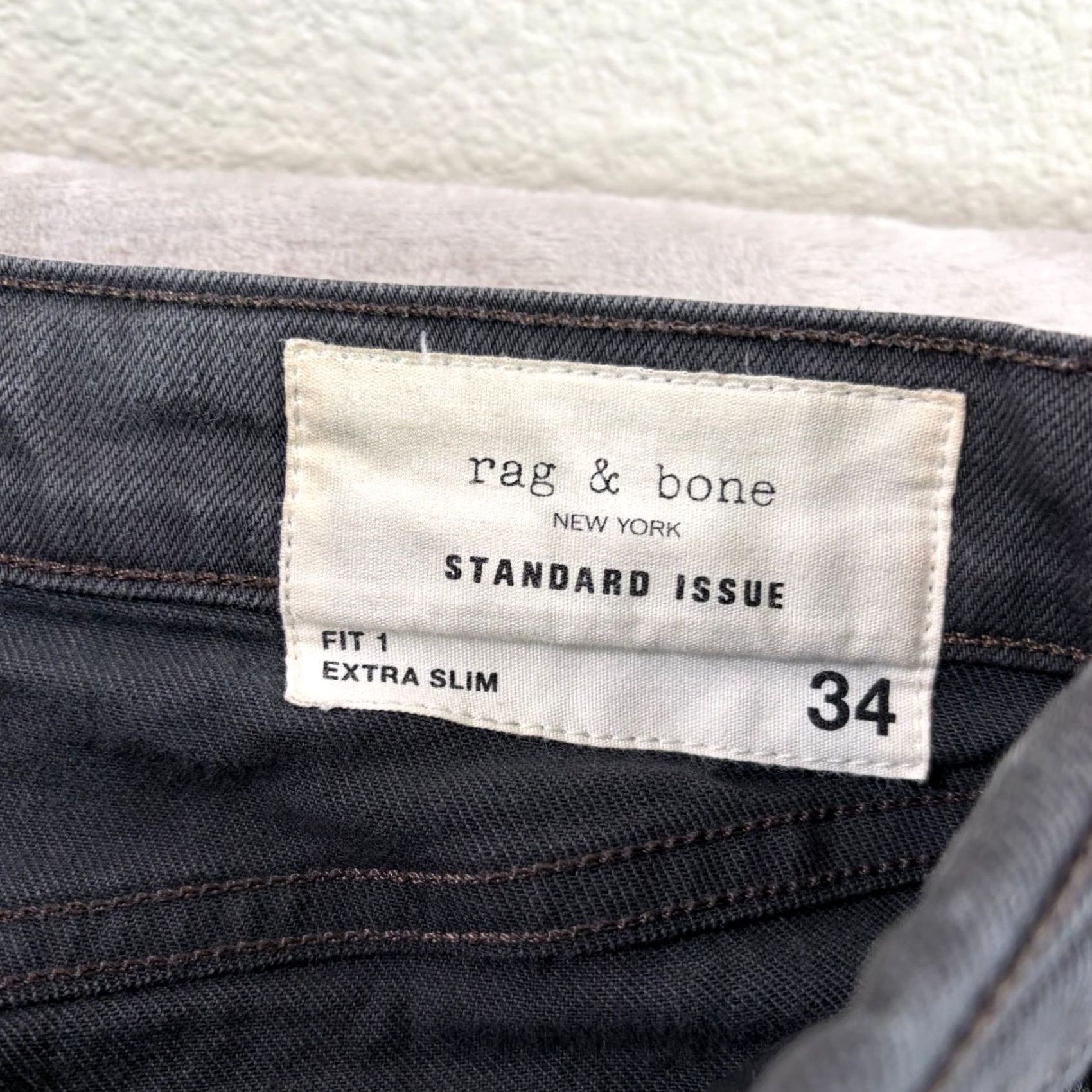 Rag & Bone rag & bone Fit 1 Extra Slim Jeans Men 34x33 Gray Slim 5-Pocket Button Fly USA Size US 34 / EU 50 - 2 Thumbnail