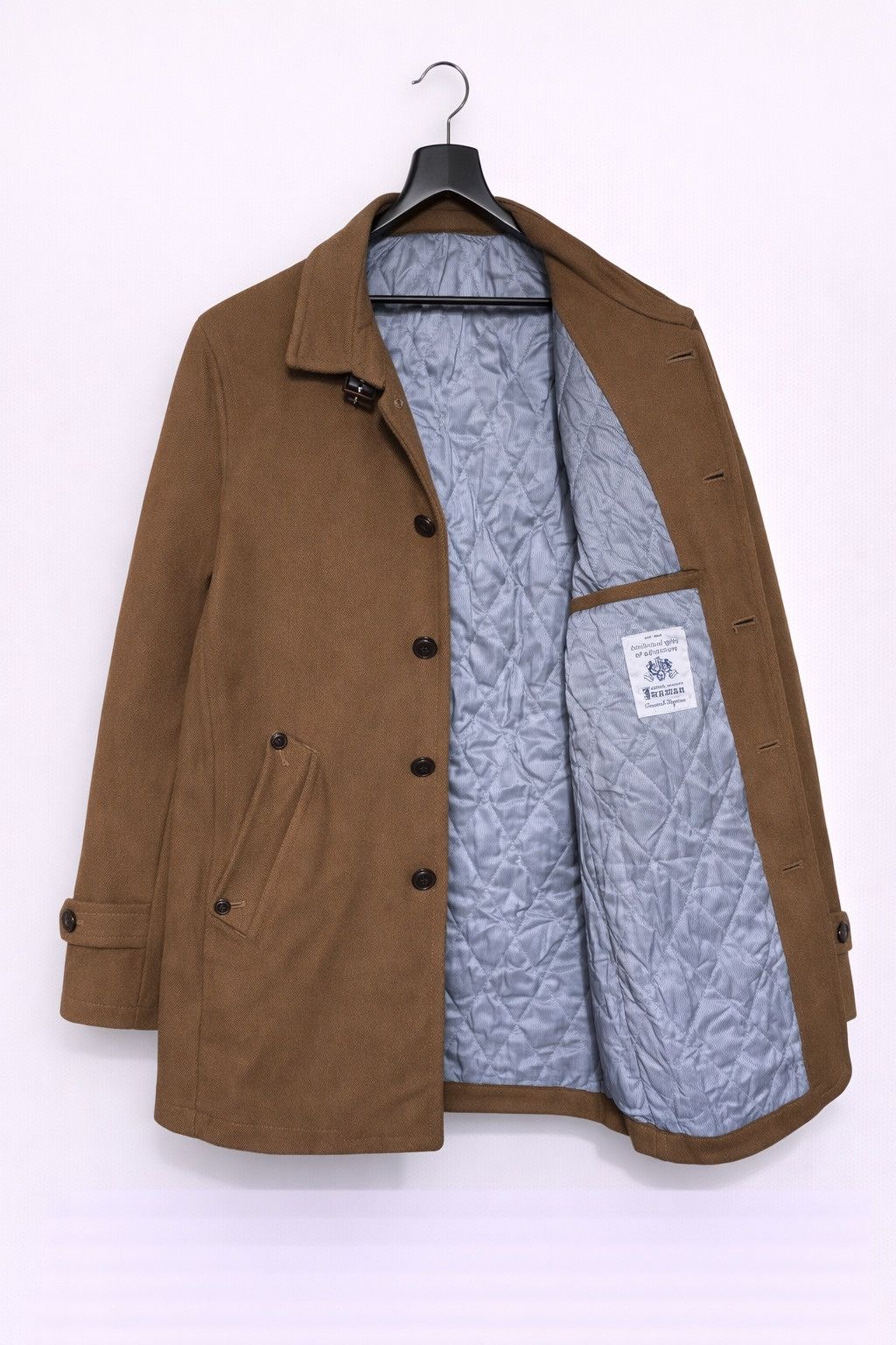 JUN MEN Junmen Brown Wool Blend Field Coat Classic Tailored Jacket Size US M / EU 48-50 / 2 - 3 Thumbnail