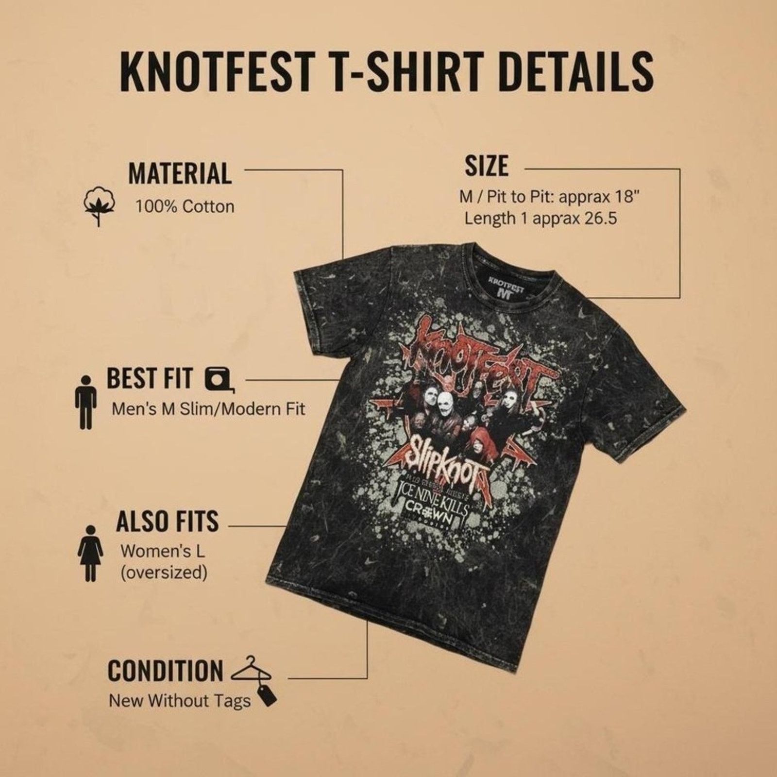 Slipknot Slipknot Knotfest 2022 Roadshow Tour Tee Size M NWT Size US M / EU 48-50 / 2 - 6 Thumbnail