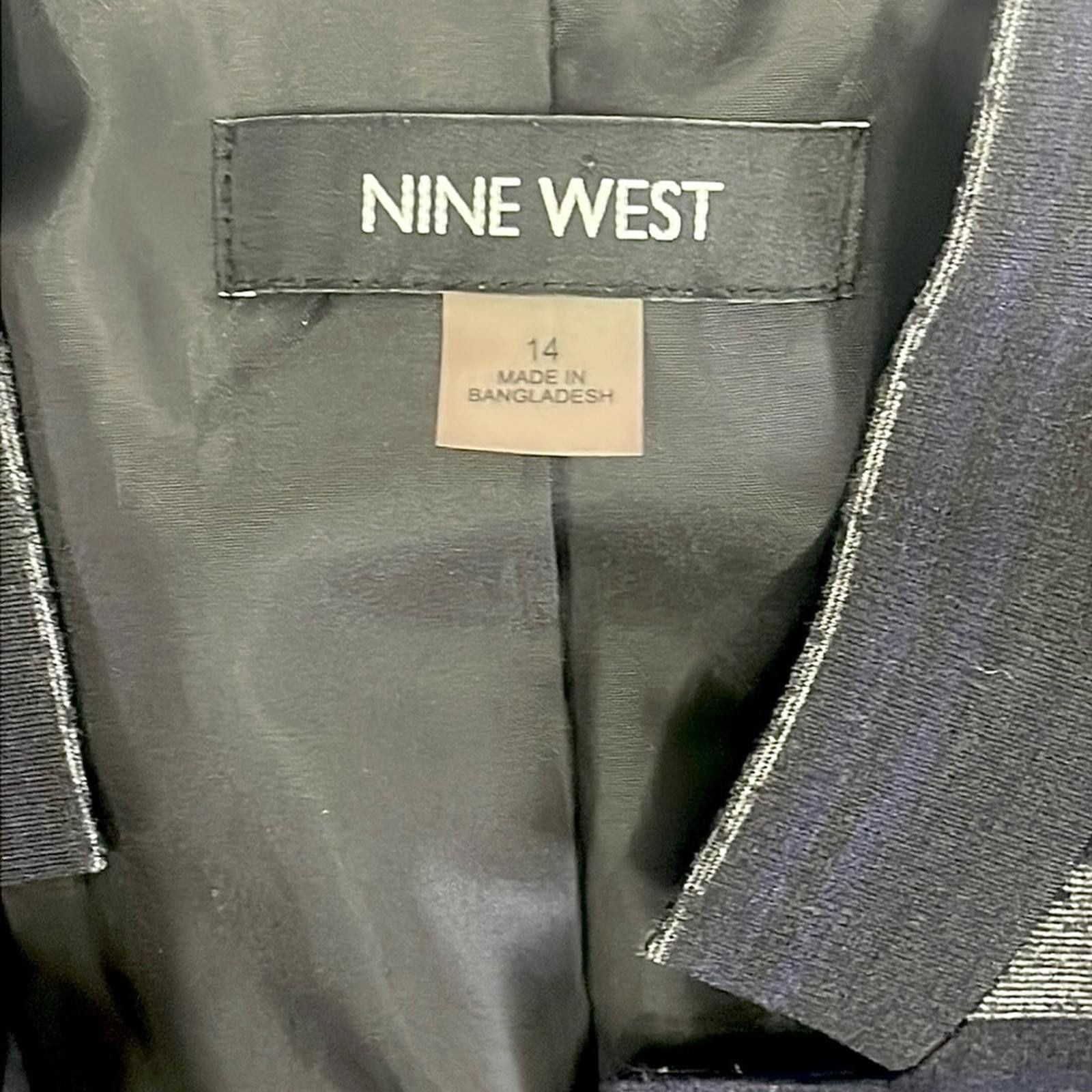 Nine West Nine West Women's Striped Black,Navy and Gray Blazer size 14 Size XL / US 12-14 / IT 48-50 - 2 Thumbnail