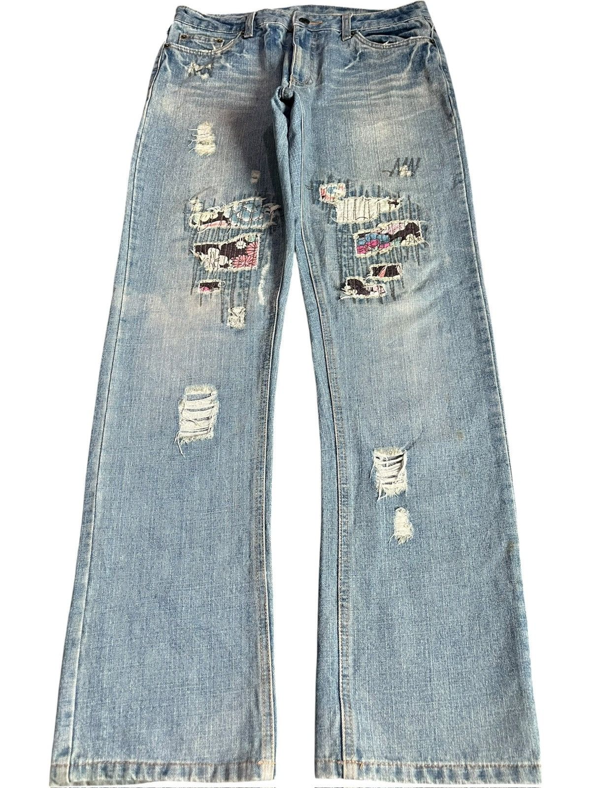 Kapital Vintage Japanese Brand Mud Wash Boro Sashiko Jeans Size 31" - 1 Thumbnail