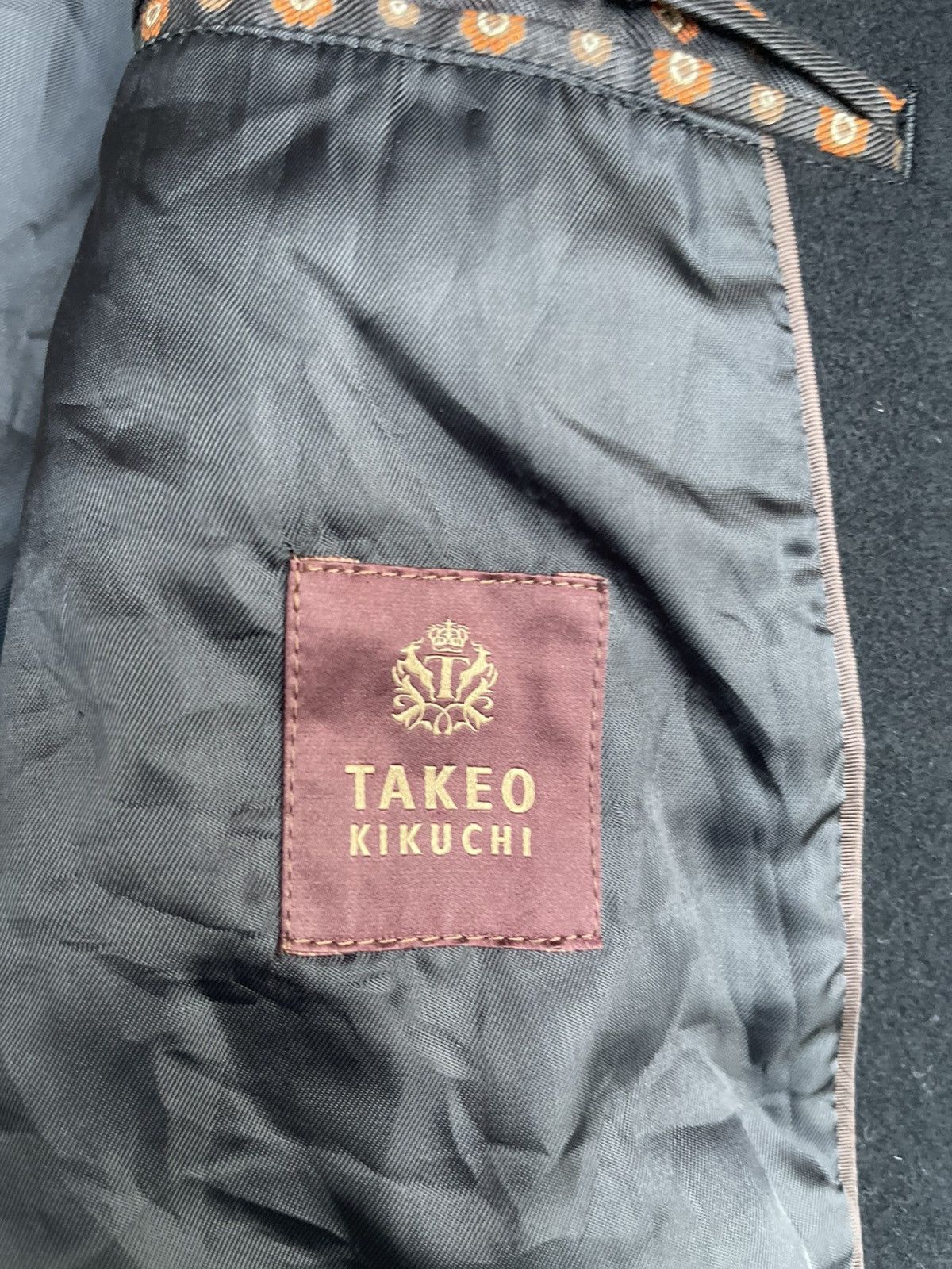 Takeo Kikuchi Takeo Kikuchi Black Jacket Patterned Lining, Strap Cuffs Size US S / EU 44-46 / 1 - 3 Thumbnail