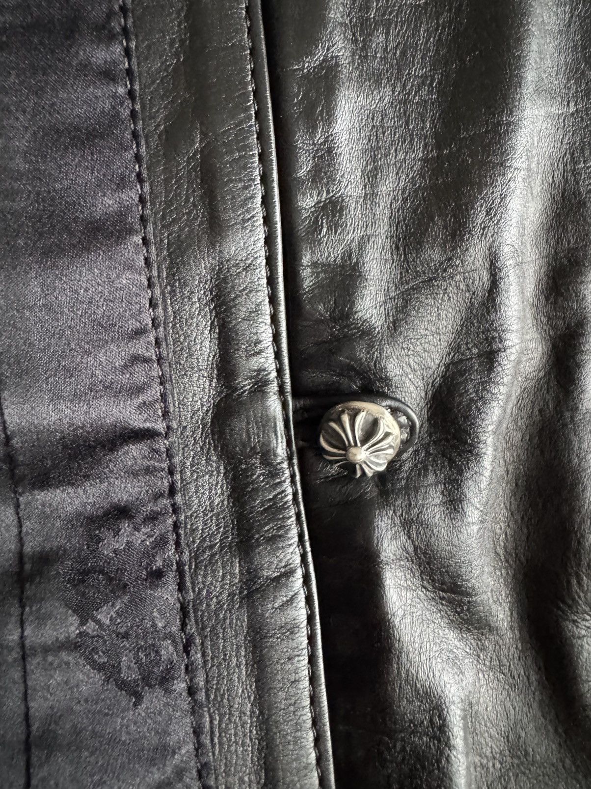 Chrome Hearts CHROME HEARTS Custom 1 of 1 Black Leather Suit Jacket Size 48L - 6 Thumbnail