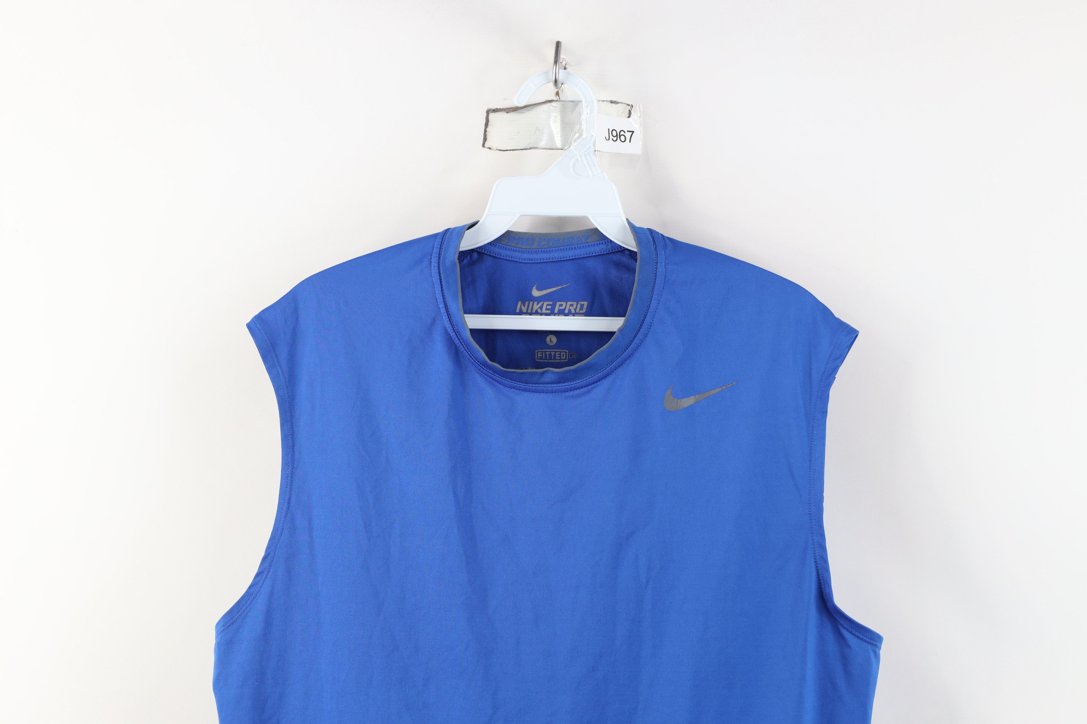 Nike Nike Pro Combat Compression Sleeveless Muscle T-Shirt Blue Size US L / EU 52-54 / 3 - 2 Thumbnail