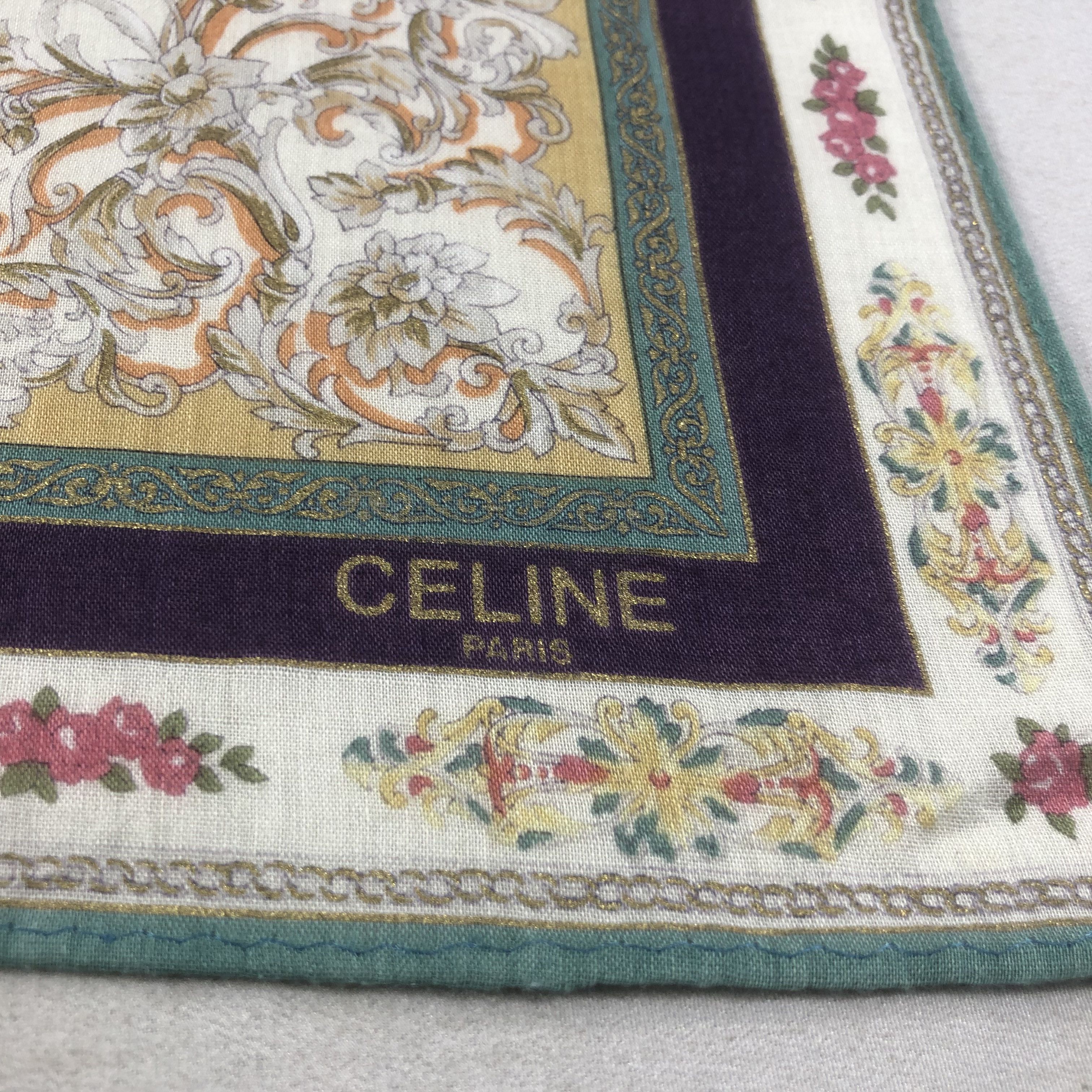Japanese Brand Celine Baroque Handkerchief Neckerchief Bandana H2302 Size ONE SIZE - 4 Thumbnail