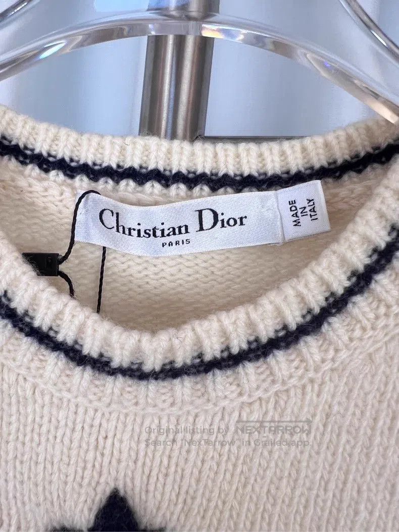 Dior Dior Classic Lucky Star Slogan Knitted Short Sleeves Size XS / US 0-2 / IT 36-38 - 4 Thumbnail