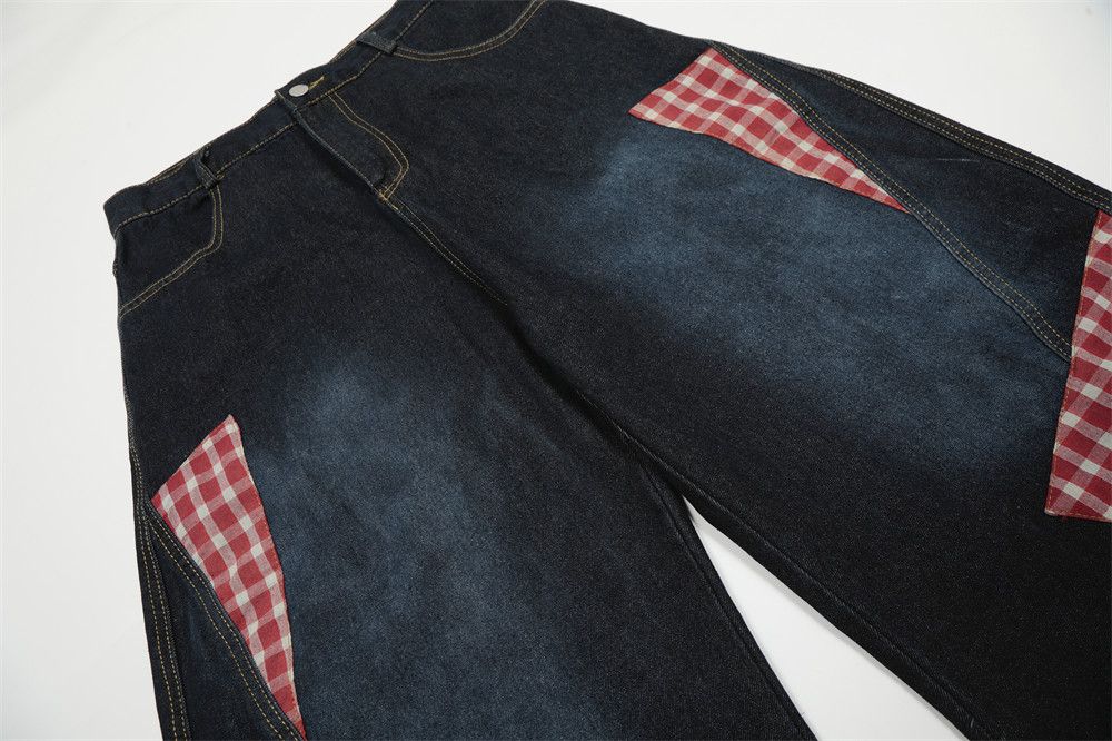 Vintage Men's punk patchwork plaid scimitar jeans y2k Size US 32 / EU 48 - 5 Thumbnail