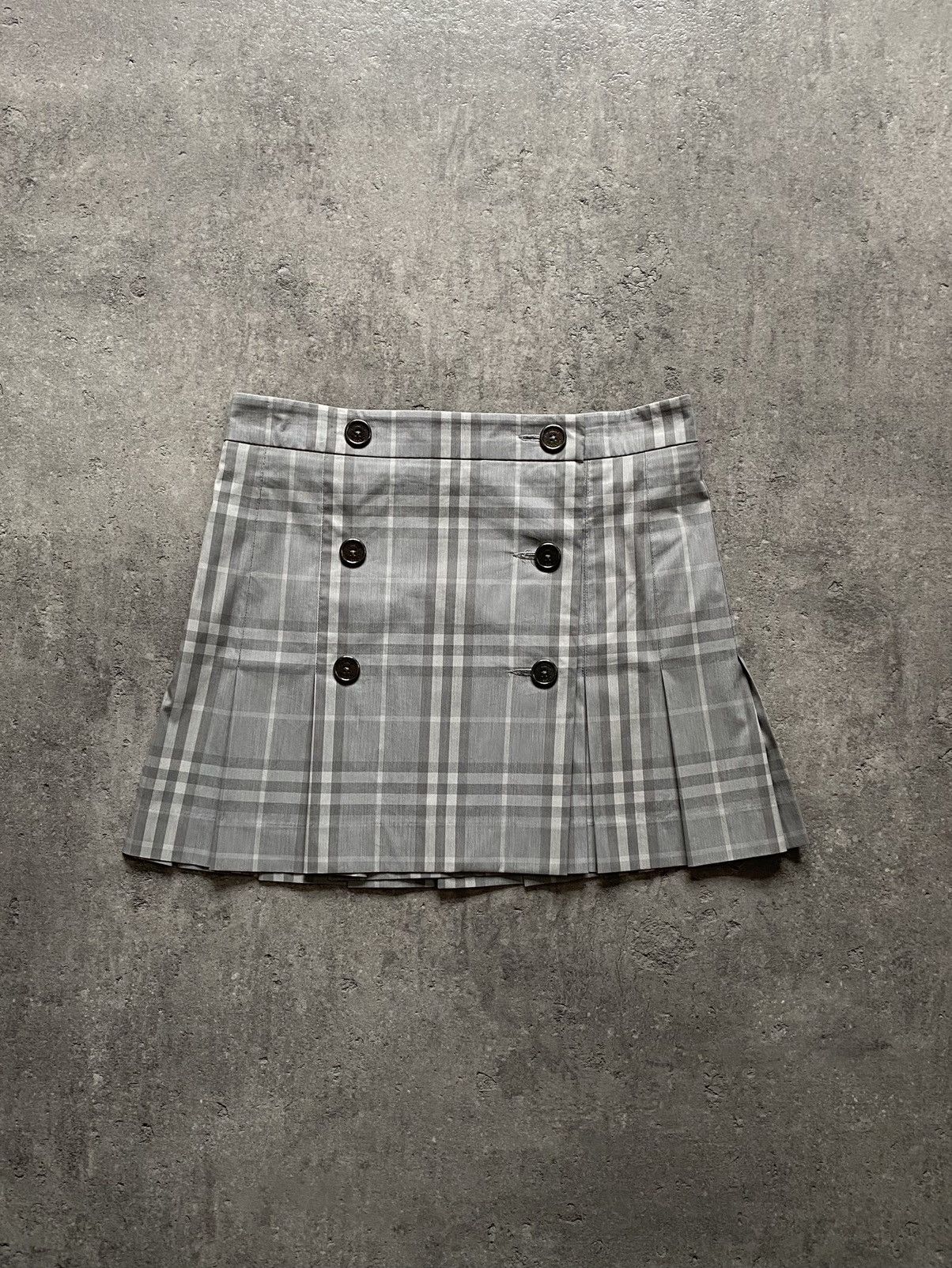 Burberry Burberry Brit Mini Pleated Skirt - Grey Check Size 29" - 1 Thumbnail