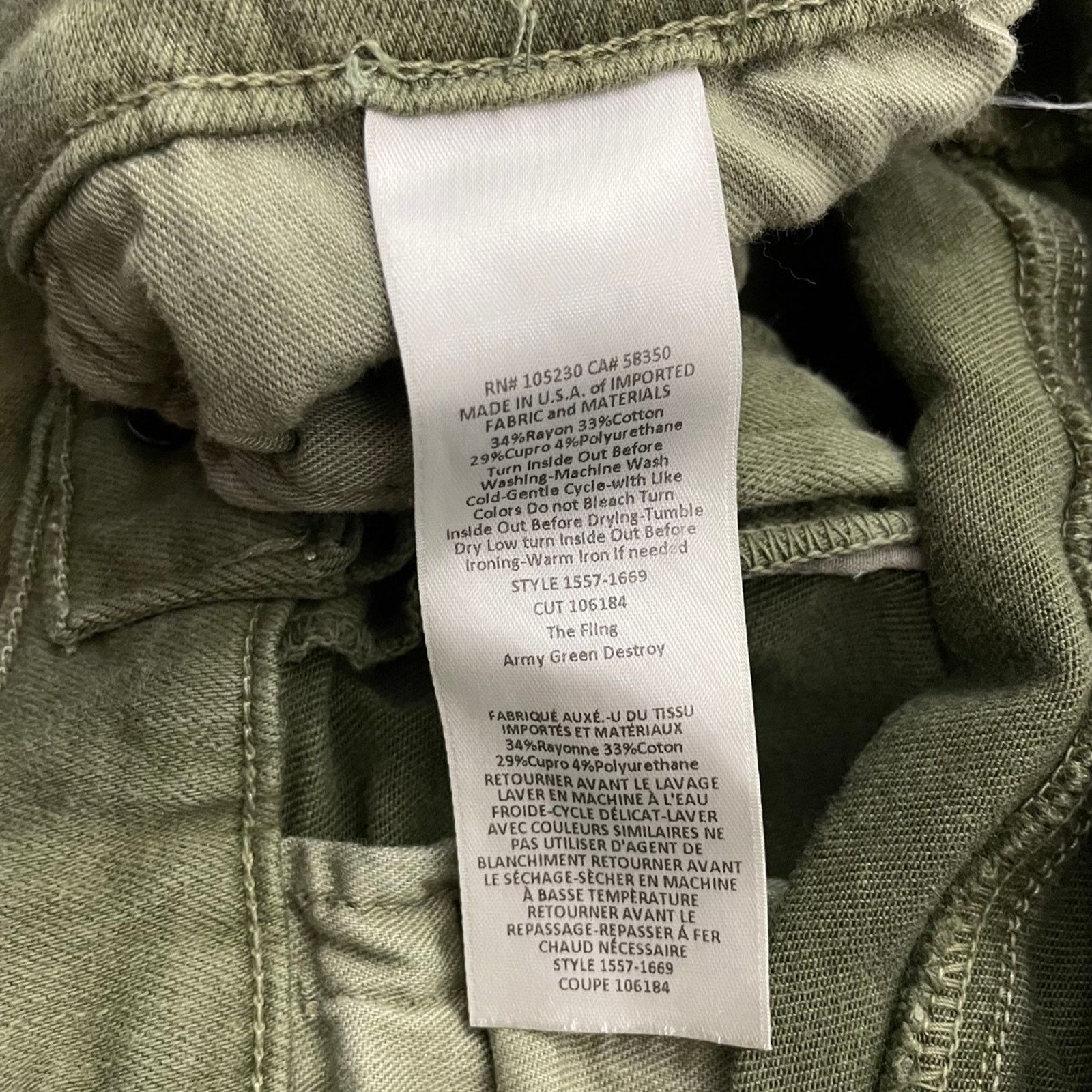 Current/Elliot CURRENT ELLIOTT DISTRESSED JEANS COLOUR ARMY GREEN SIZE 26 Size 26" / US 2 / IT 38 - 8 Thumbnail