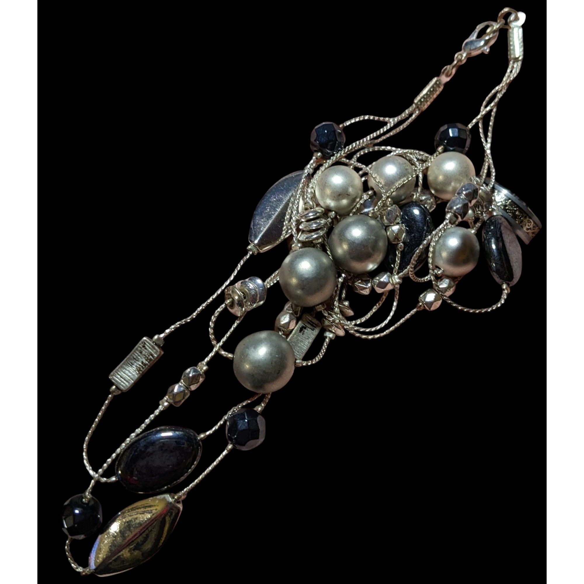 Other Y2K Multilayer Beaded Silver Station Necklace Size ONE SIZE - 4 Thumbnail