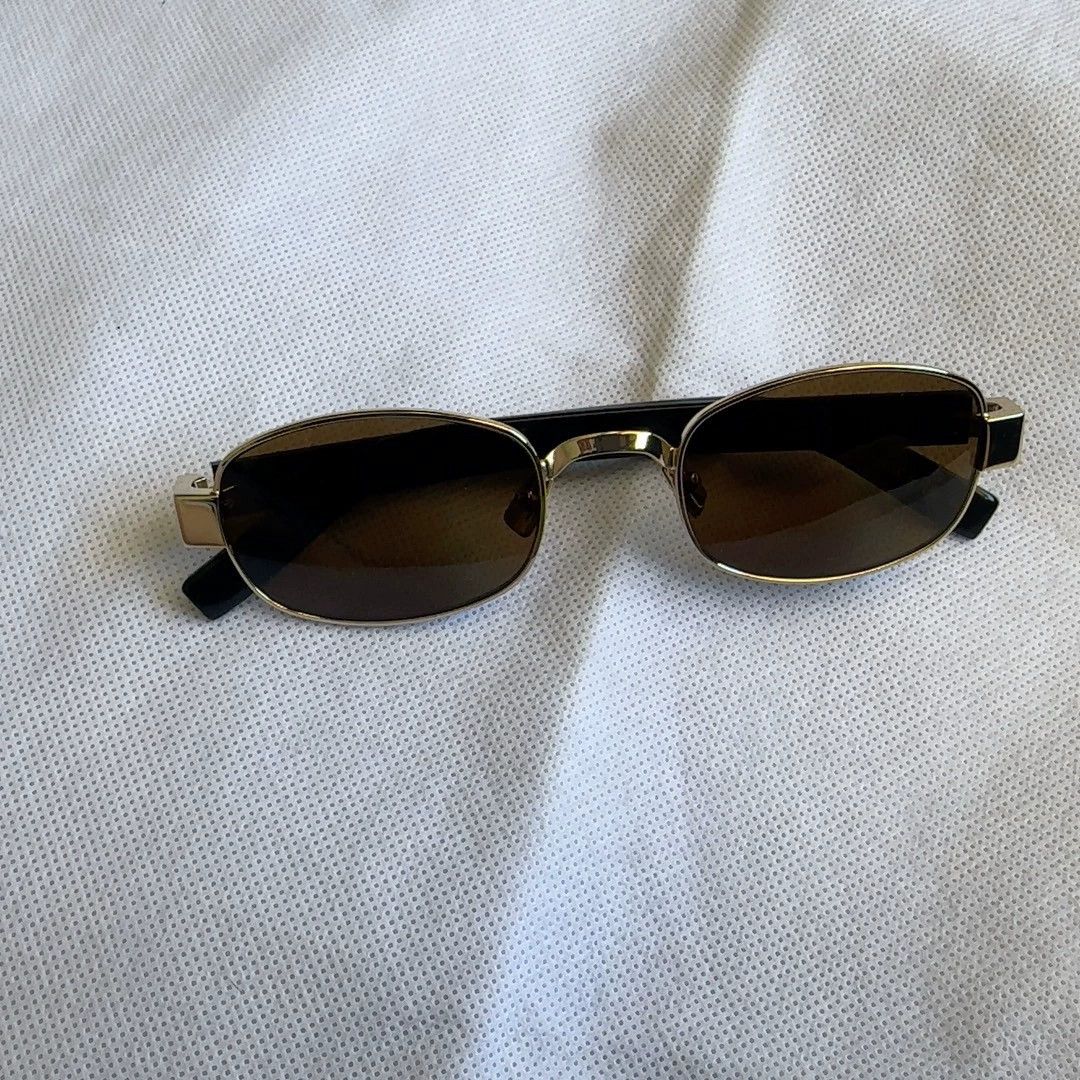 Yves Saint Laurent YSL Women's Gold Oval Metal Sunglasses Size ONE SIZE - 1 Thumbnail