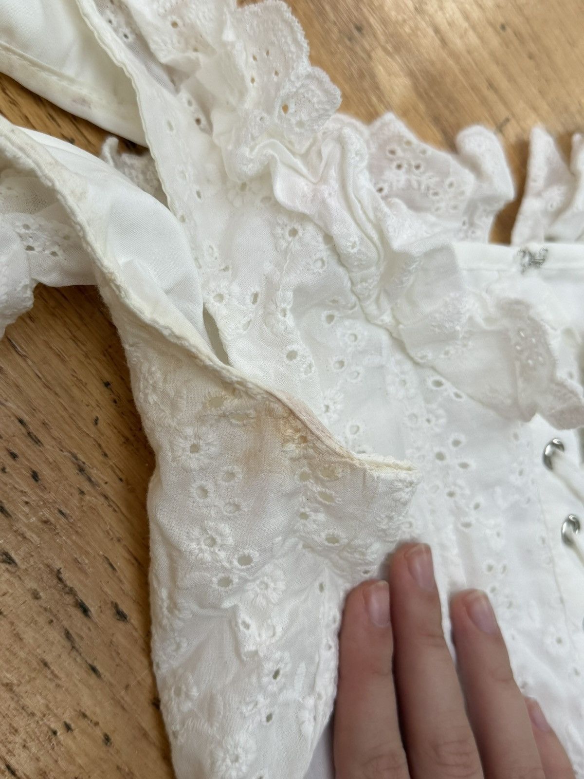 Other White Eyelet Bustier Corset Crop Top Size S / US 4 / IT 40 - 4 Thumbnail