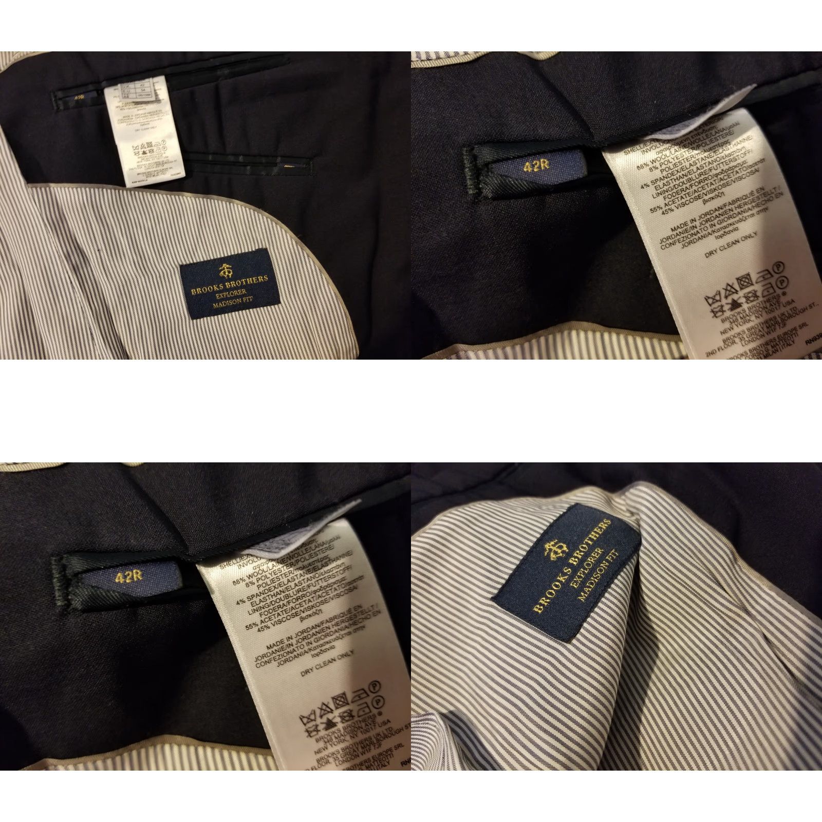 Brooks Brothers Brooks Brothers Blazer Jacket 42R Navy Blue Wool Single-Breasted Notch Lapel Mens Regular 2 Piece Vintage No Size 42R - 9 Thumbnail