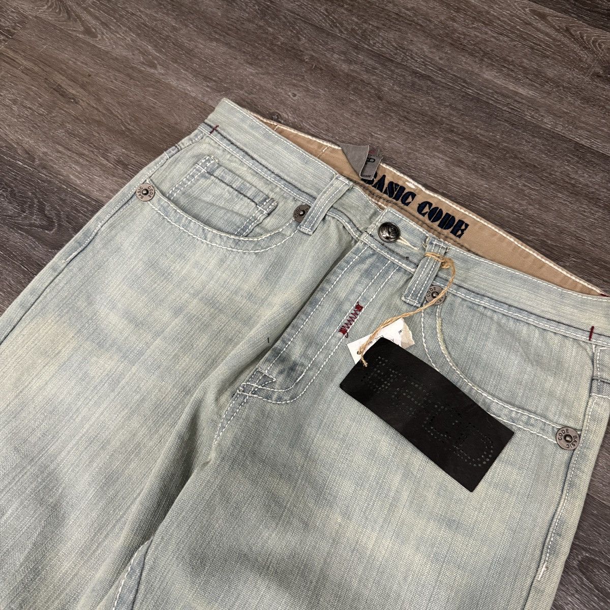 JNCO × Japanese Brand × Vintage Vintage Y2K Basic code baggy cybergoth embroidered jeans Size US 34 / EU 50 - 5 Thumbnail