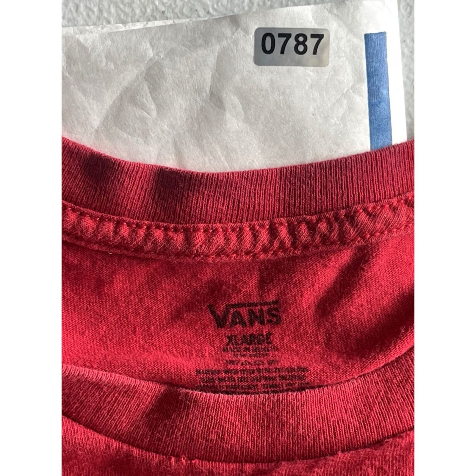 Vans VANS T-Shirt Mens XL Red Off The Wall Logo Short Sleeves Round Neck Cotton Regular Size US XL / EU 56 / 4 - 7 Thumbnail