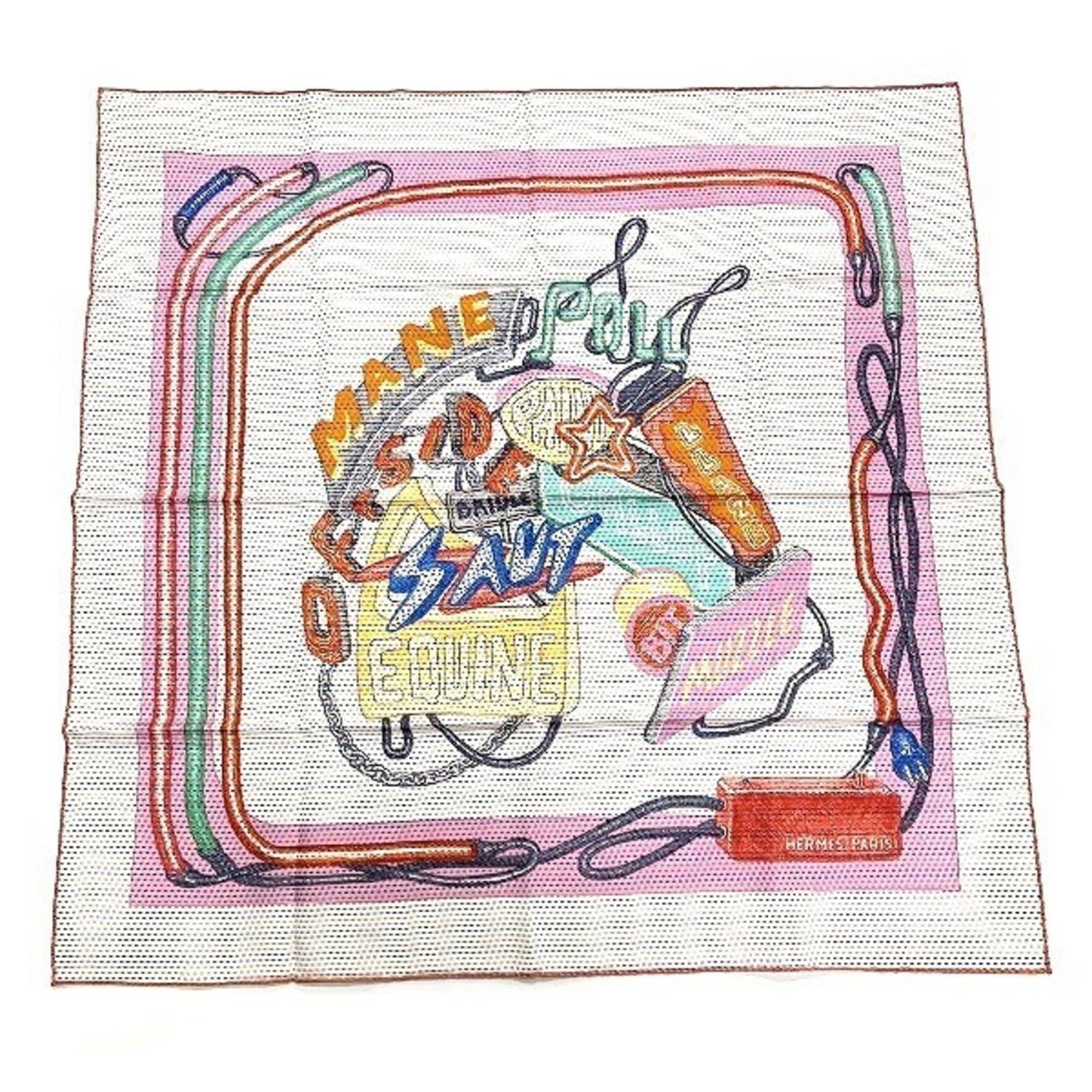image of Hermes Carre 70 Chevaloscope Neon Pointier Brand Accessories Muffler/scarf Women's in Black