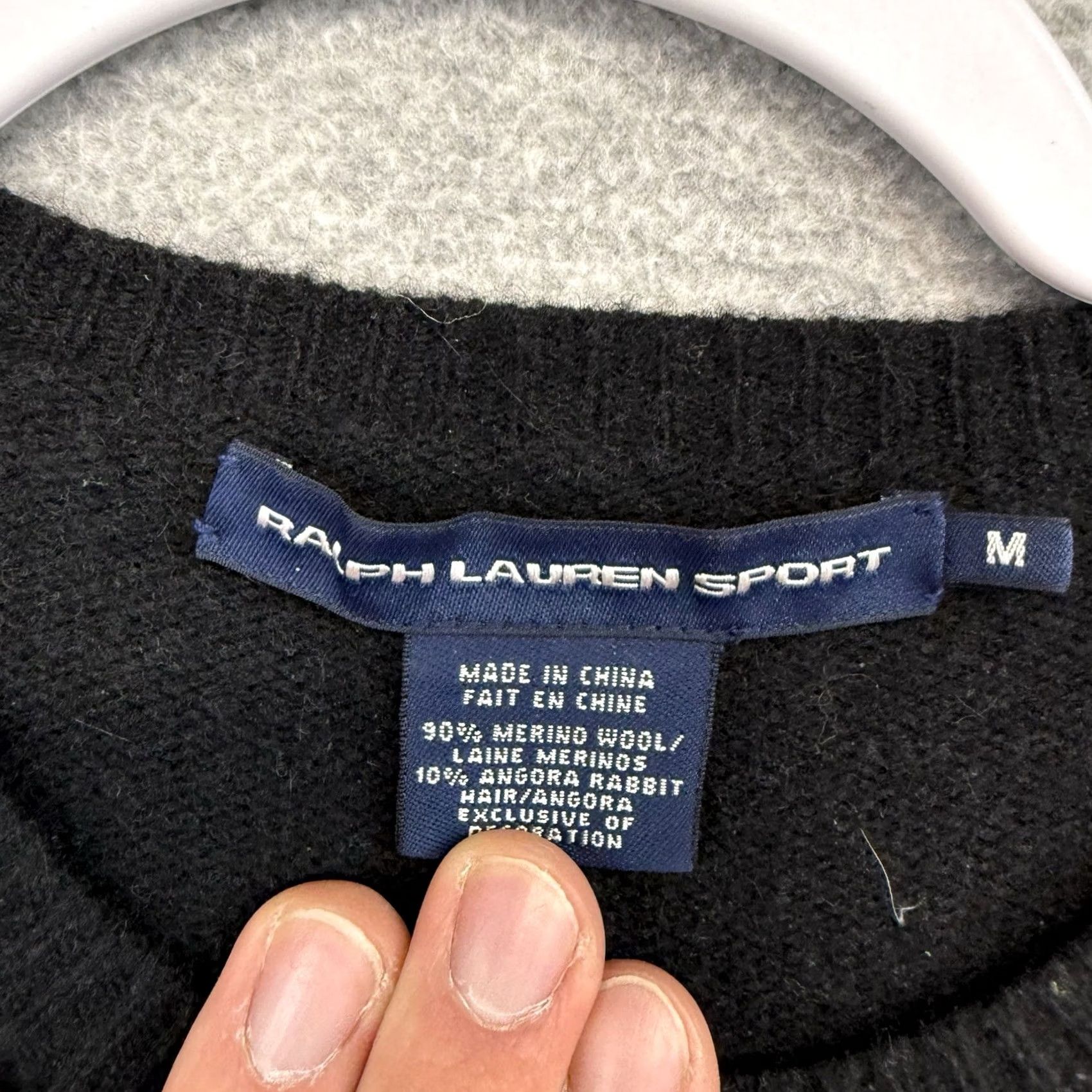 Ralph Lauren VINTAGE Ralph Lauren Sweater Sports Women Medium Black Merino Wool Angora Knit Crewneck Size M / US 6-8 / IT 42-44 - 2 Thumbnail