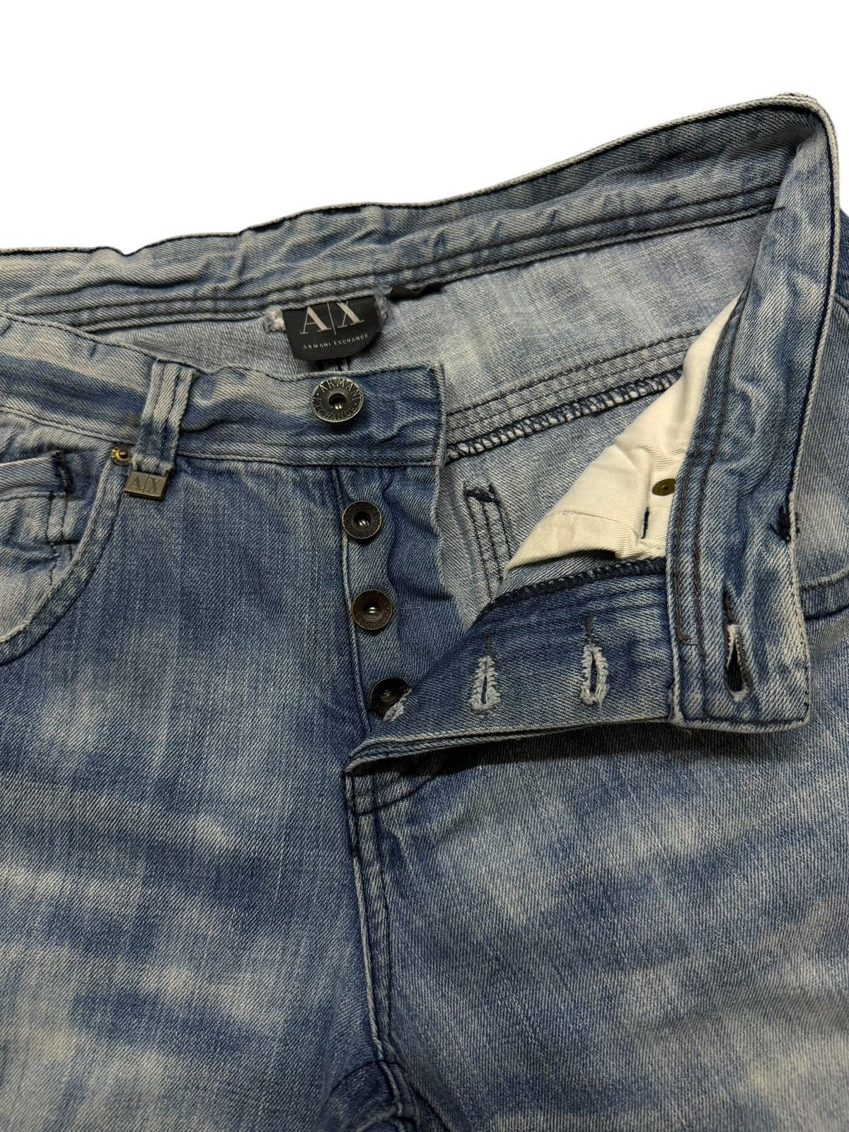 Armani Exchange Vintage Y2K Armani Exchange A|X Bleach Jeans | Faded | W33 Size US 33 - 10 Thumbnail
