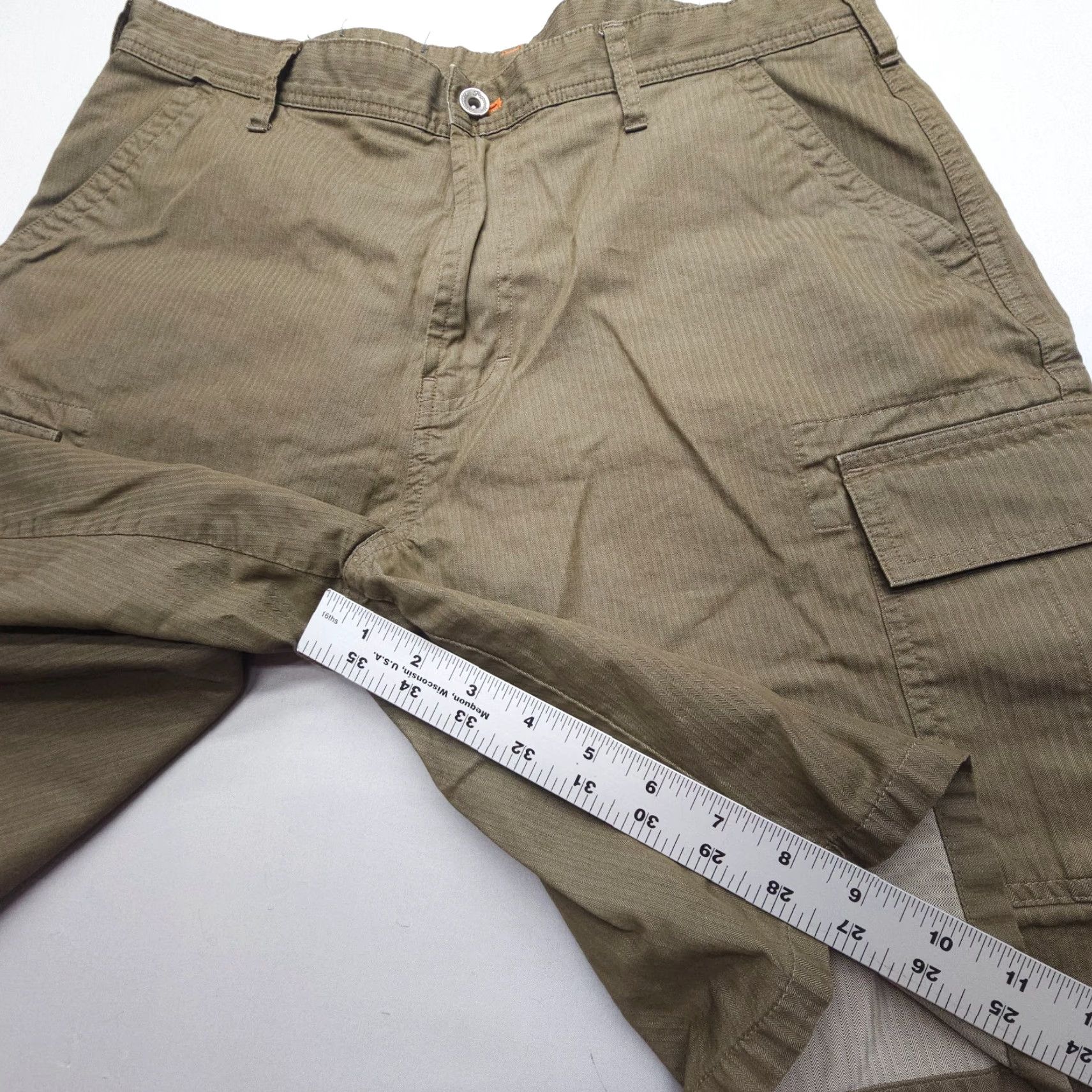 Faconnable Vtg Façonnable Cargo Shorts Mens 35 Brown Herringbone Cotton Flap Pockets Y2K Size US 35 - 5 Thumbnail