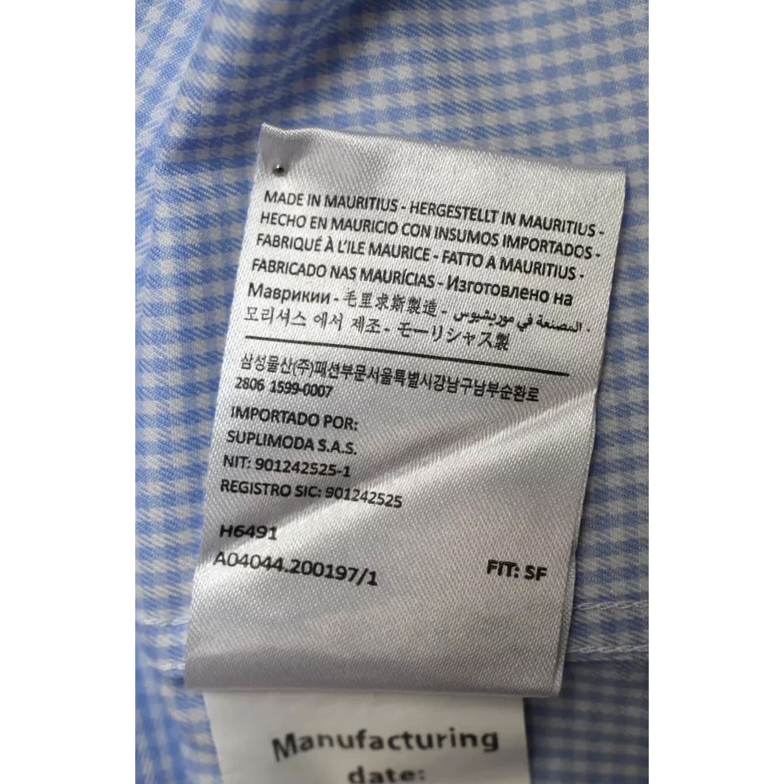 Suitsupply Suitsupply Traveller Slim Fit Formal Shirt Mens 46 / 18 Blue Plaid Print Spread Shirt Size 46R - 7 Thumbnail