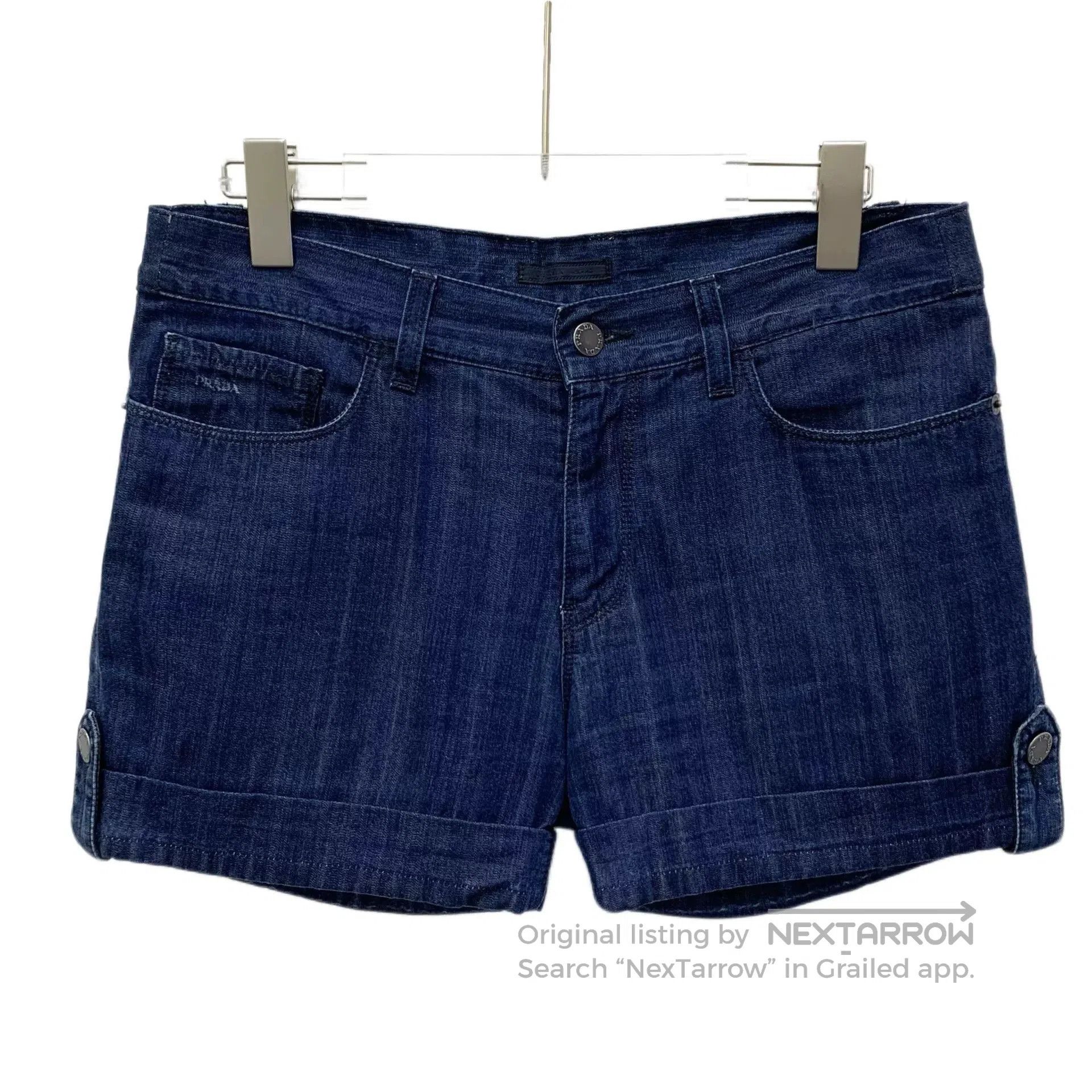 Prada Prada Dark Blue Cotton Denim Shorts. Size 25" / US 0 / IT 36 - 1 Thumbnail