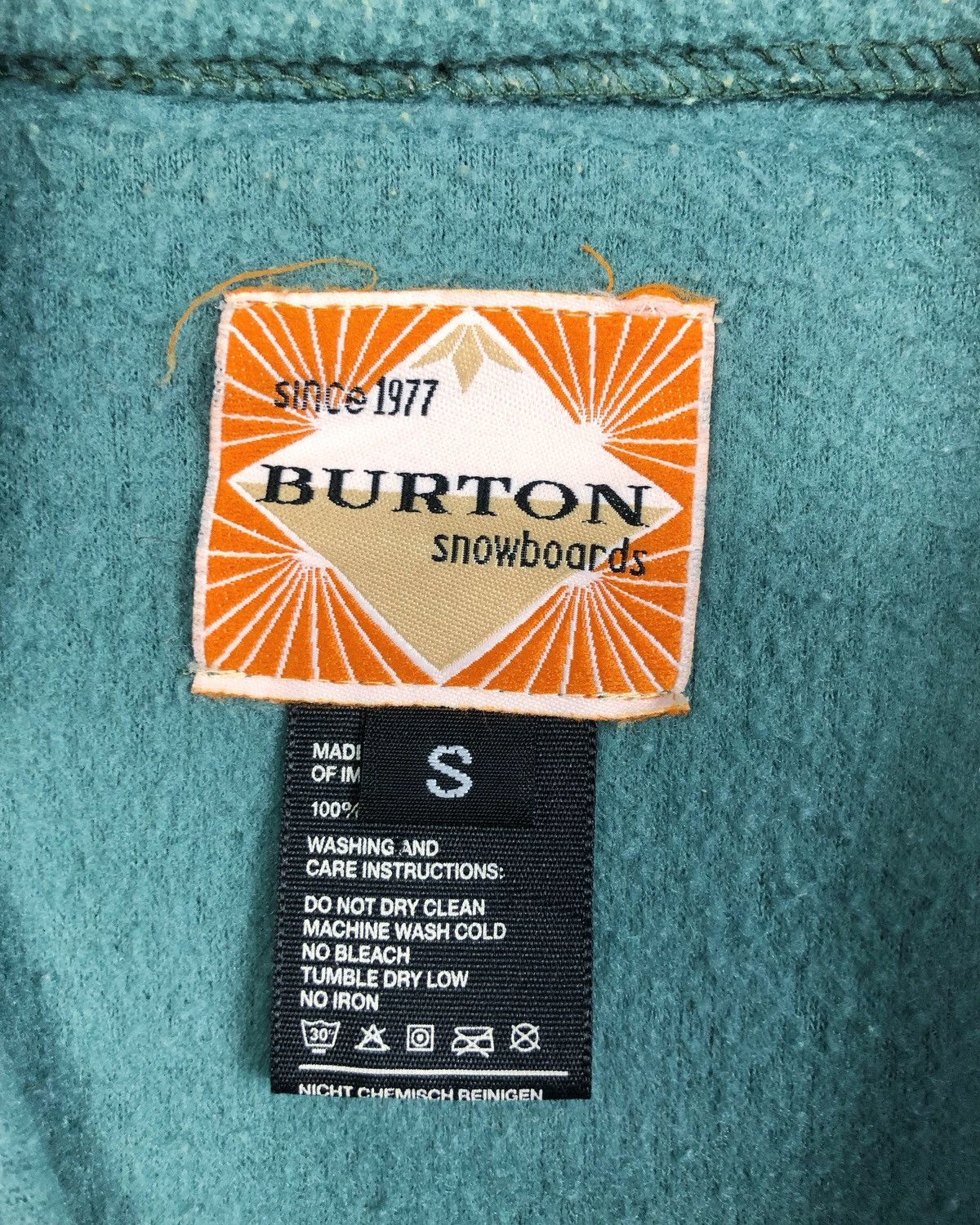 Burton × Vintage Rare Vintage Burton Snowboards Fleece Sweatshirt Size US S / EU 44-46 / 1 - 9 Thumbnail