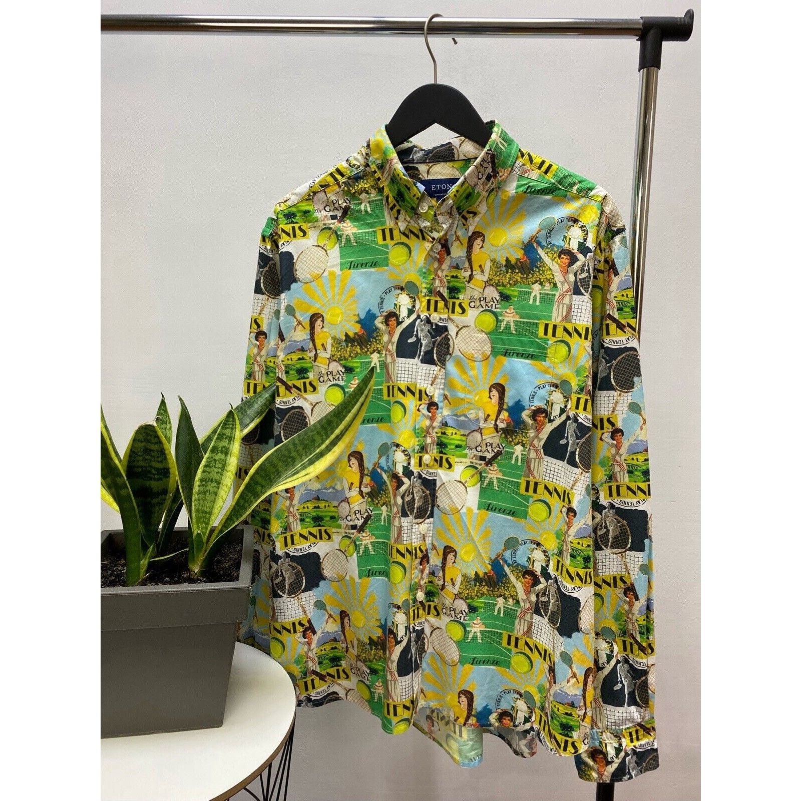 Eton Tennis 🎾 Cotton Long Sleeve Men’s Shirt Size XXL