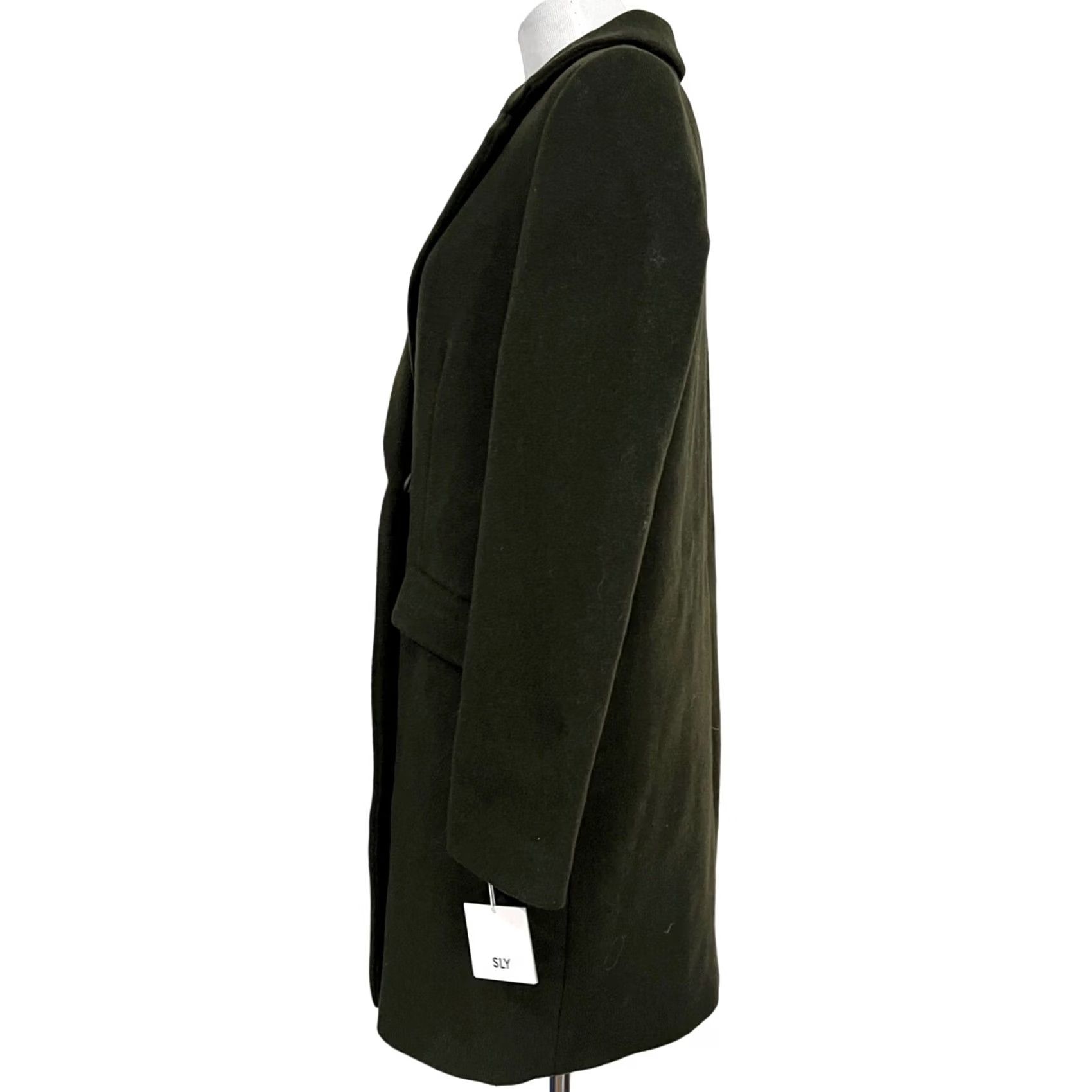 Vintage VINTAGE Sly Coat Overcoat Women Wool Olive Green Hidden Snap Buttons Pockets Sz 2 Ladies Womens Wool Coat Size XS / US 0-2 / IT 36-38 - 5 Thumbnail