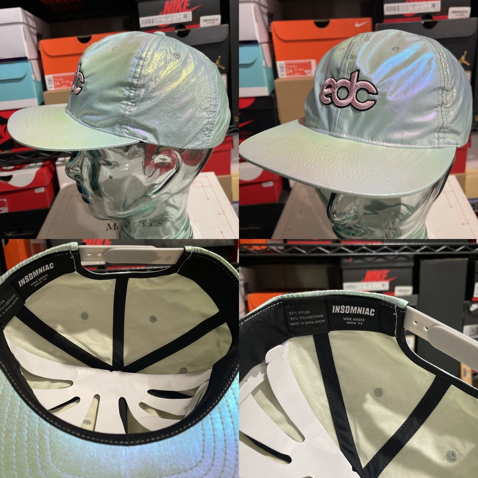 Vintage VINTAGE? EDC Hat Adult Snapback Electric Daisy Carnival Iridescent Insomniac One Size Size ONE SIZE - 8 Thumbnail
