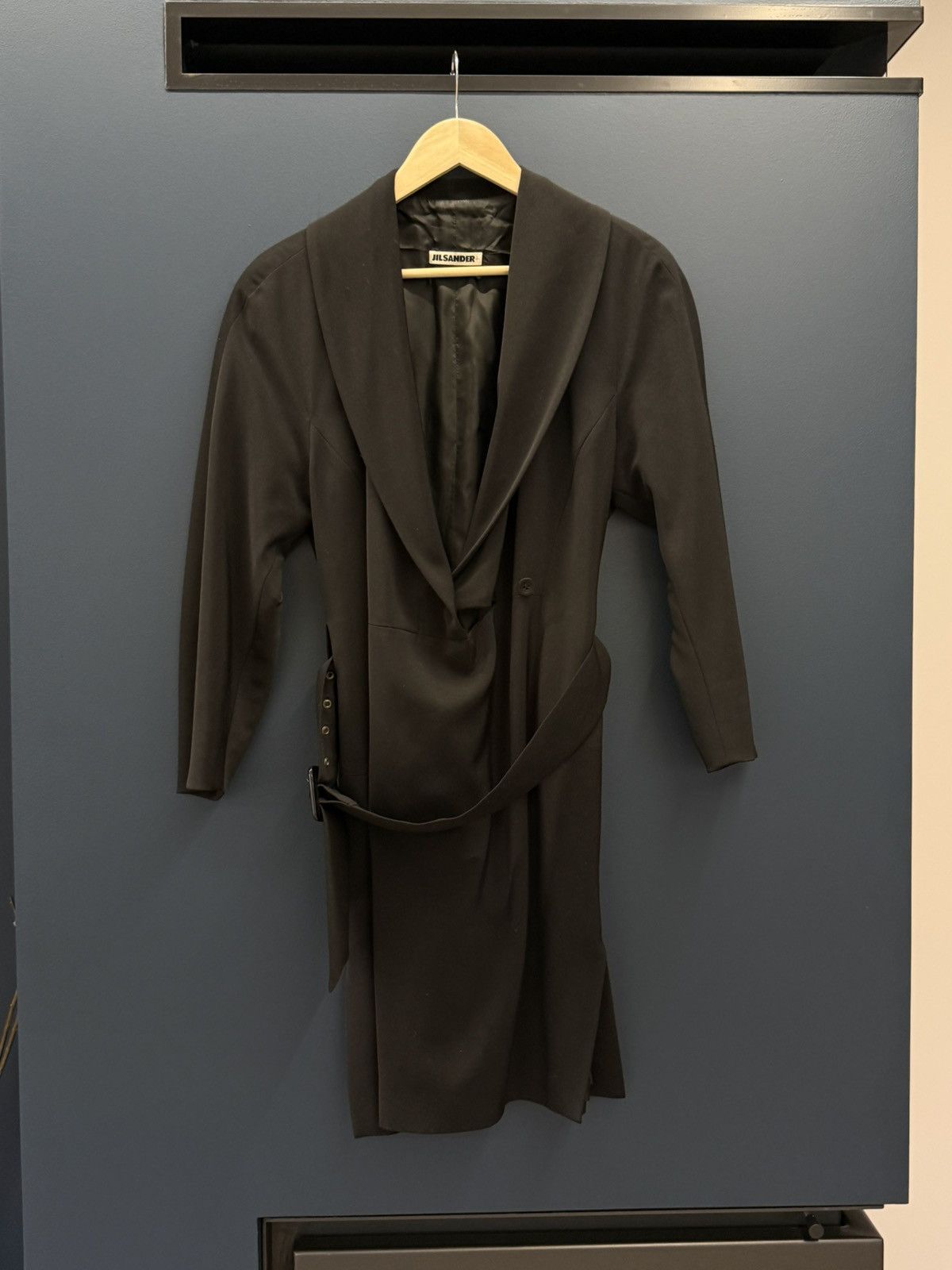 Jil Sander Archive 80-90s Jil Sander + West Germany Black Dress Coat Size M / US 6-8 / IT 42-44 - 2 Thumbnail